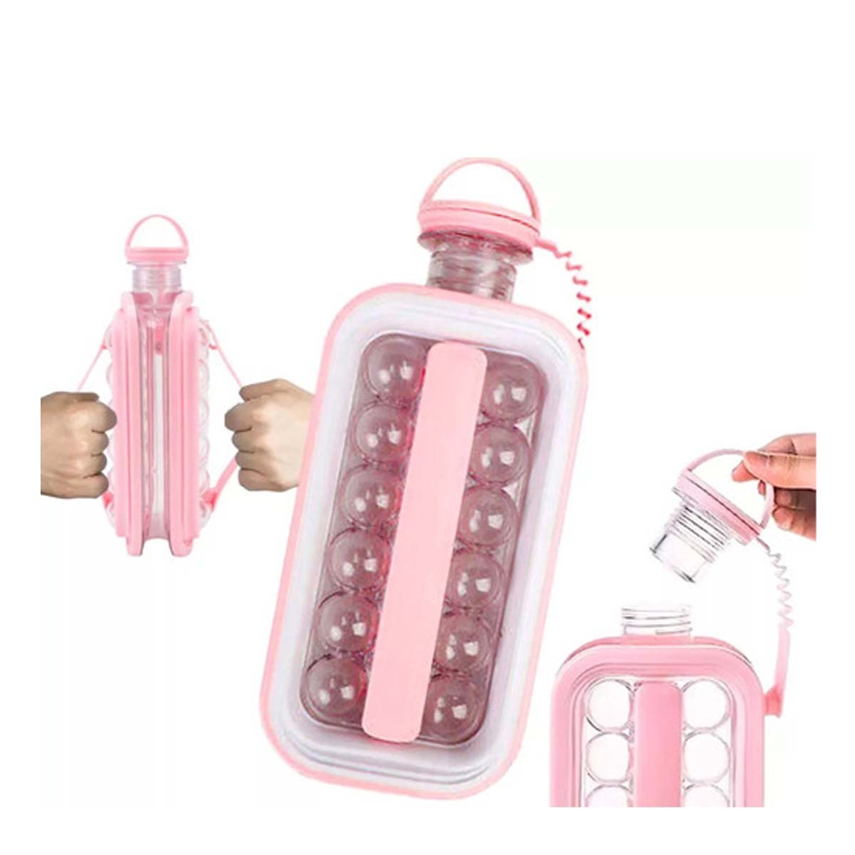 PACK12 REFRIGERADOR PORTATIL QUE PERMITE CREAR CUBOS REDONDOS ROSADO Y+REGALO STICKER - 2