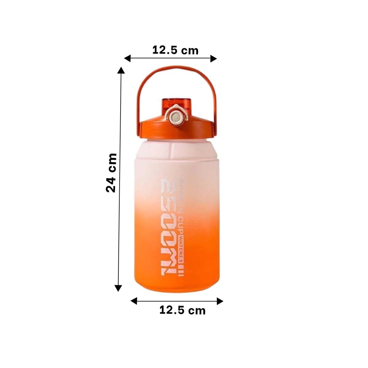 PACK4 RECIPIENTE DEPORTIVO GRAN VOLUMEN 2500ML EN NARANJA Y BLANCO Y+REGALO STICKER - 4