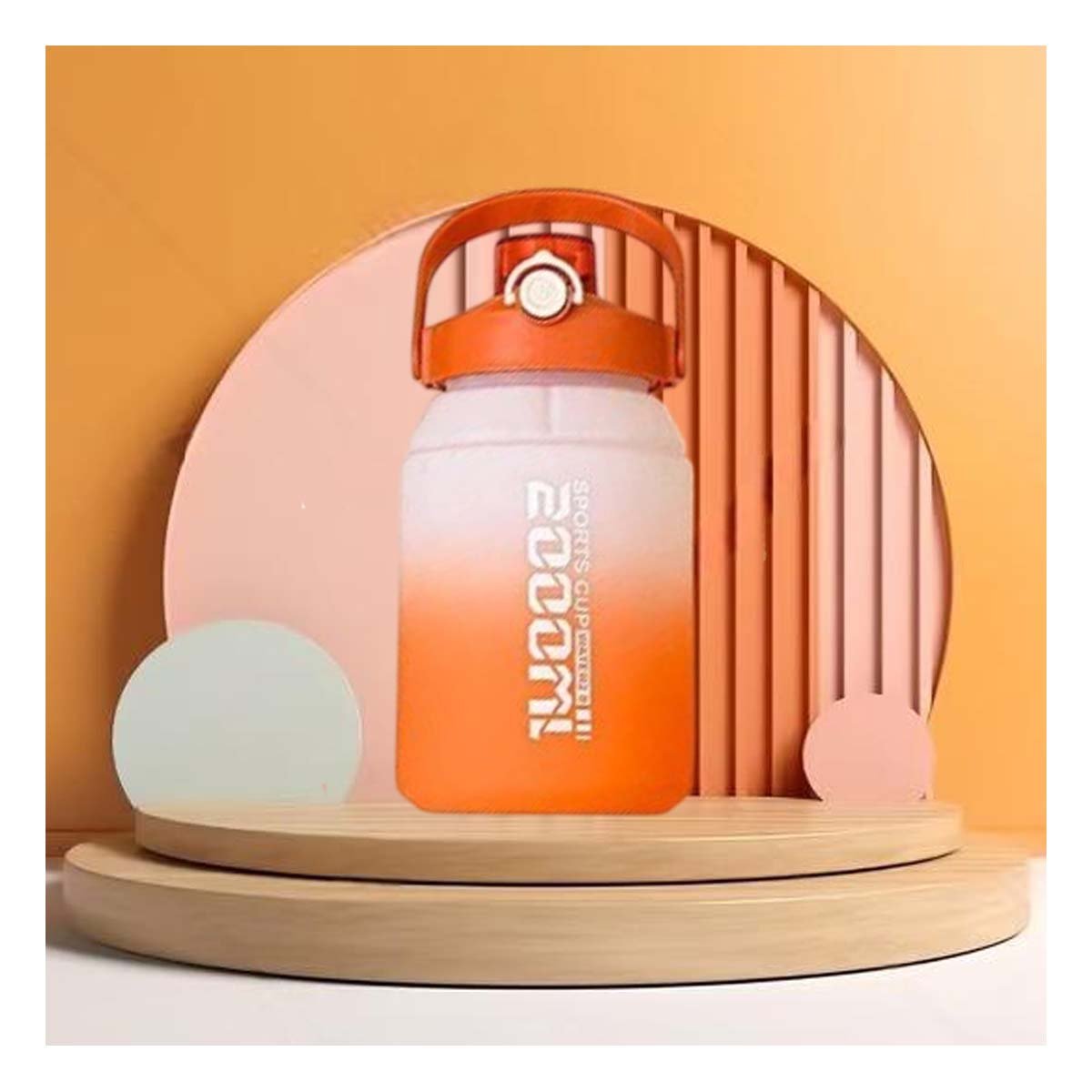 PACK4 RECIPIENTE DEPORTIVO GRAN VOLUMEN 2500ML EN NARANJA Y BLANCO Y+REGALO STICKER - 5