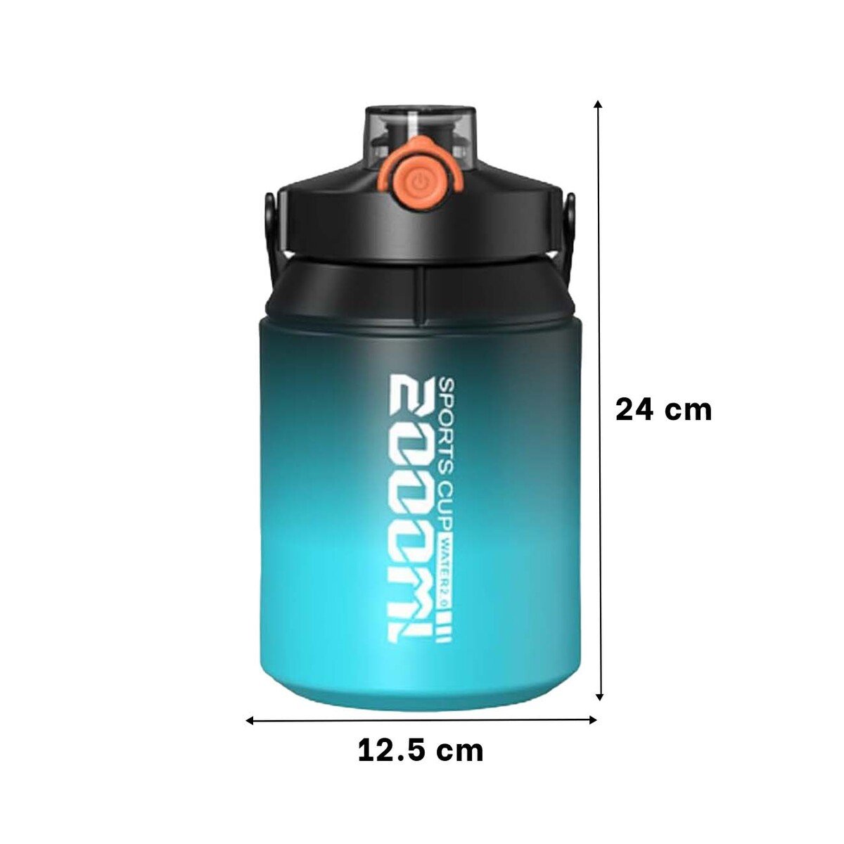 BIDON PORTATIL PARA ACTIVIDADES EXIGENTES 2500ML EN NEGRO Y CELESTE Y+LIGAS REGALO - 4