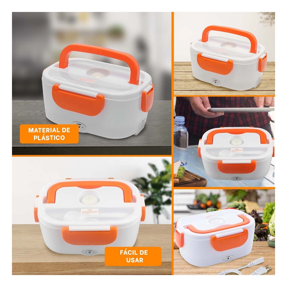 CONTENEDOR INNOVADOR QUE FACILITA DISFRUTAR COMIDA CALIENTE NARANJA Y+POST IT - 5