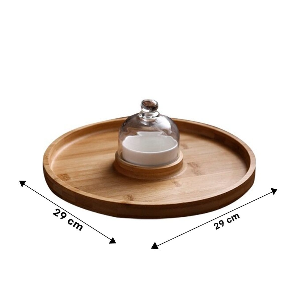 BASE REDONDA DE MADERA CON MINI CUPULA Y BOWL PARA COCINA MODERNA - 4