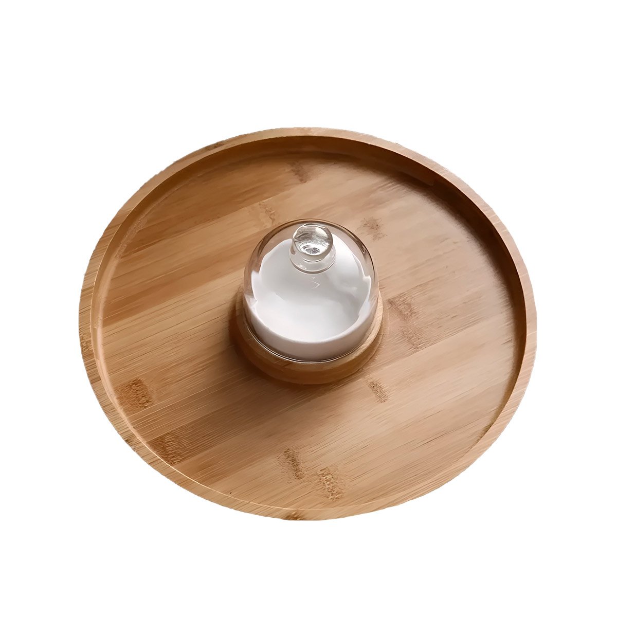 BASE ARTESANAL PARA SERVIR CON MINI CUPULA Y BOWL EN MADERA ELEGANTE Y+REGALO STICKER - 3