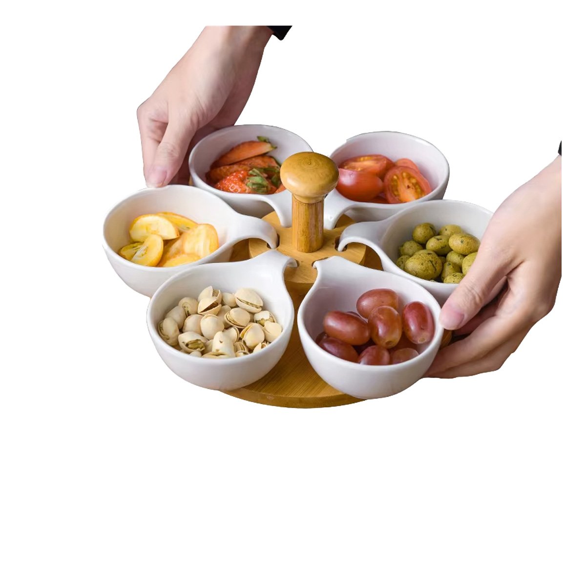 BASE GIRATORIA DE 6 BOWLS PARA DECORACION Y REUNIONES FAMILIARES Y+REGALO STICKER - 3