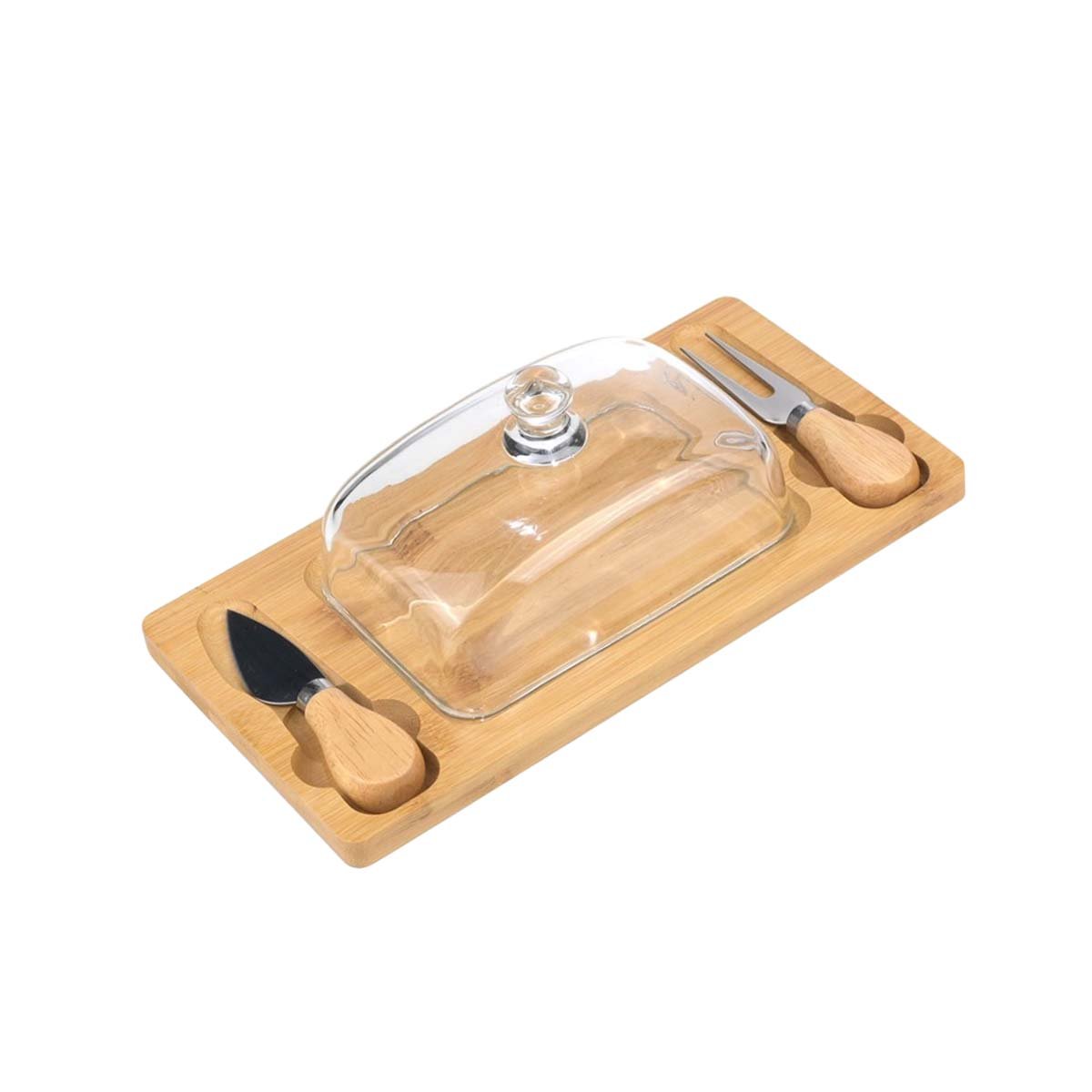 PACK4 SOPORTE DE MADERA PARA BUFFET CON TAPA DE VIDRIO Y ACCESORIOS MADERA Y+PAPEL REGALO - 3