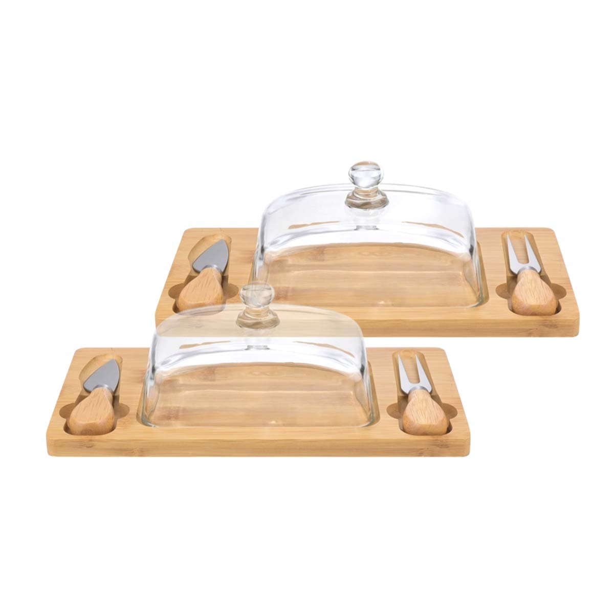 BASE DE MADERA ELEGANTE CON TAPA DE VIDRIO PARA APERITIVOS Y QUESOS MADERA Y+LIGAS REGALO - 3