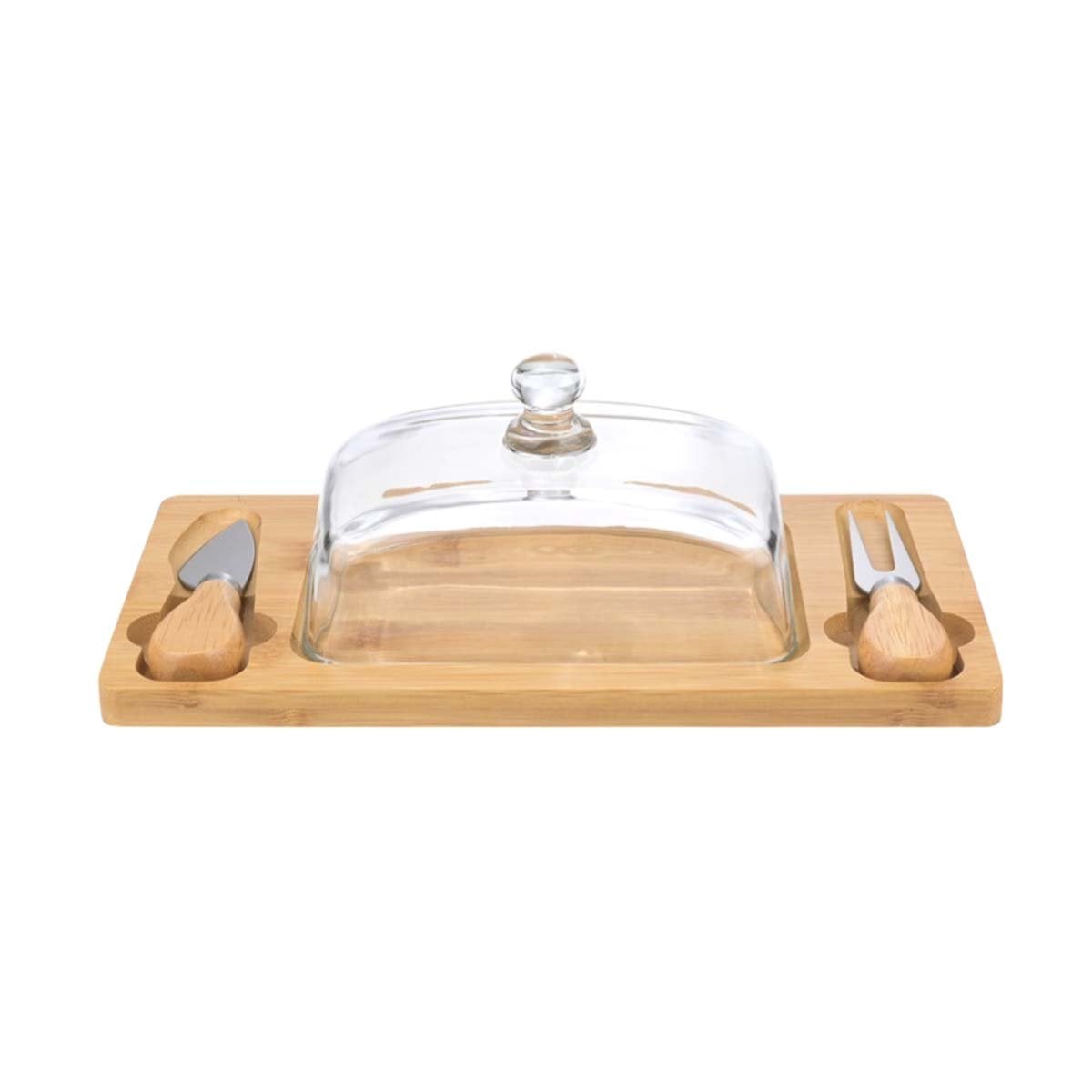 PACK2 SOPORTE CON TAPA DE VIDRIO Y CUBIERTOS PARA MESA MADERA Y+REGALO STICKER - 2