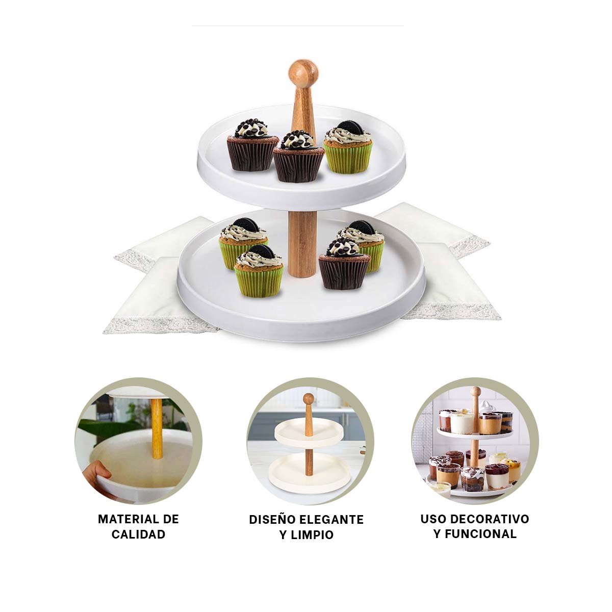 BASE 2 NIVELES DE CERAMICA QUE MANTIENE CONDIMENTOS Y INGREDIENTES FRESCOS - 3