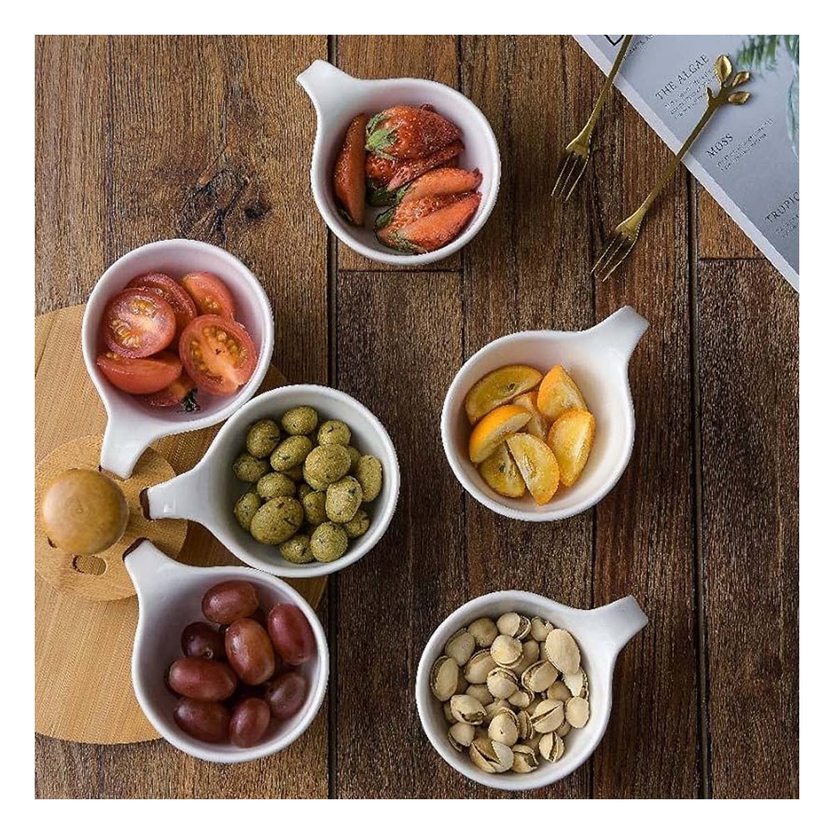 BASE GIRATORIA DE 6 BOWLS QUE FACILITA ORGANIZAR INGREDIENTES EN COCINA Y+PAPEL REGALO - 2