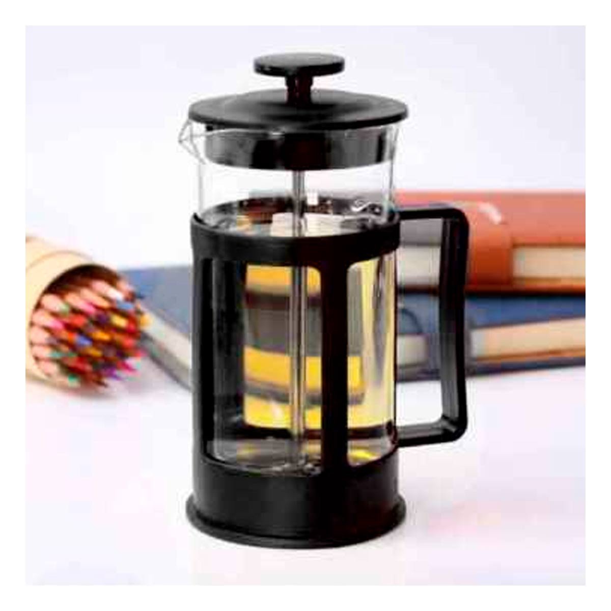 PACK4 DISPENSADOR DE CAFE PRENSA FRANCESA VERTICAL CON CRISTAL NEGRO 600ML Y+REGALO STICKER - 5