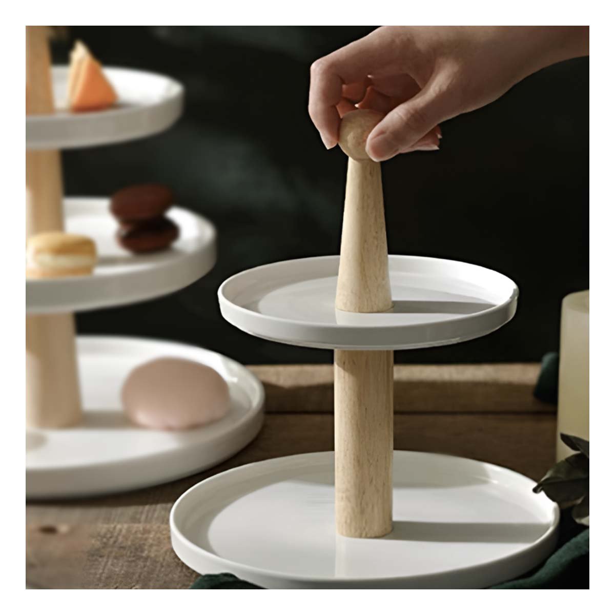 BASE 2 NIVELES DE CERAMICA QUE PERMITE ORDENAR TODO EN COCINA Y+REGALO STICKER - 2