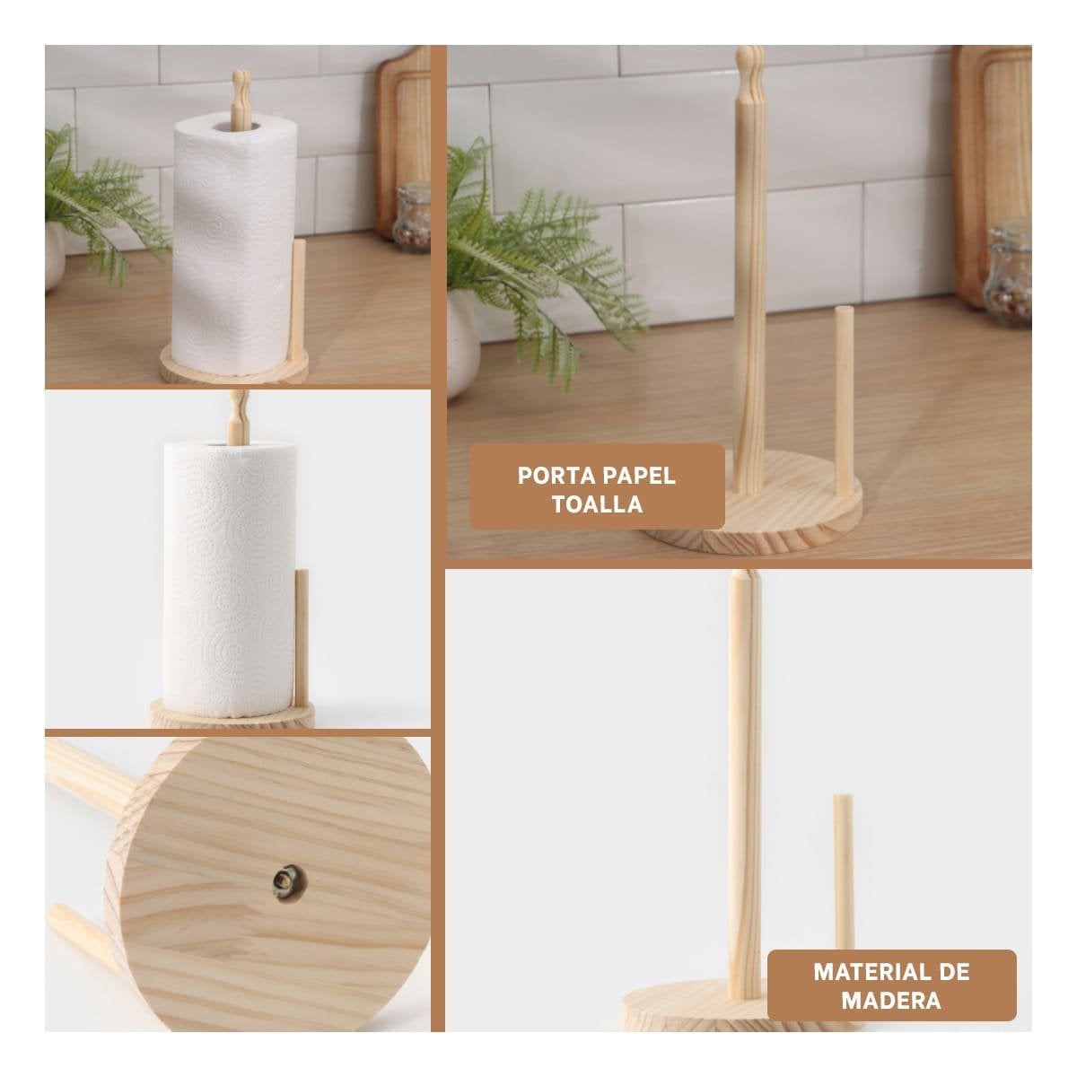PACK2 SUJETA PRACTICA VERTICAL CON DOBLE PALO Y BASE ESTABLE PARA COCINA Y+PAPEL REGALO - 3