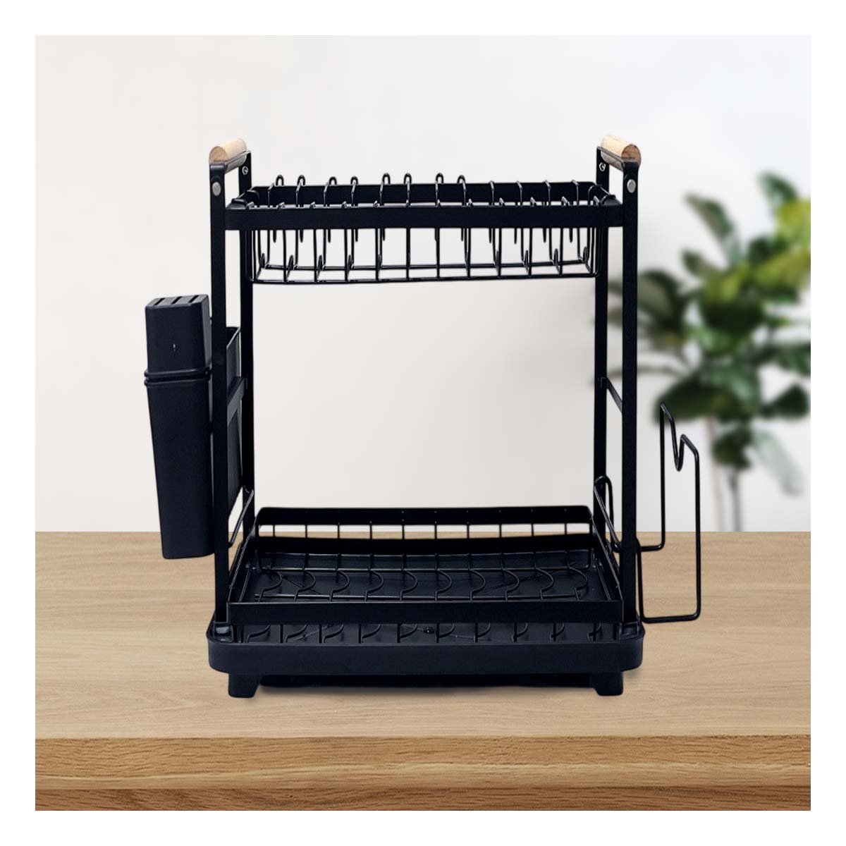 ORGANIZADOR DE COCINA COMPACTO PARA VAJILLA Y UTENSILIOS NEGRO Y+PAPEL REGALO - 5