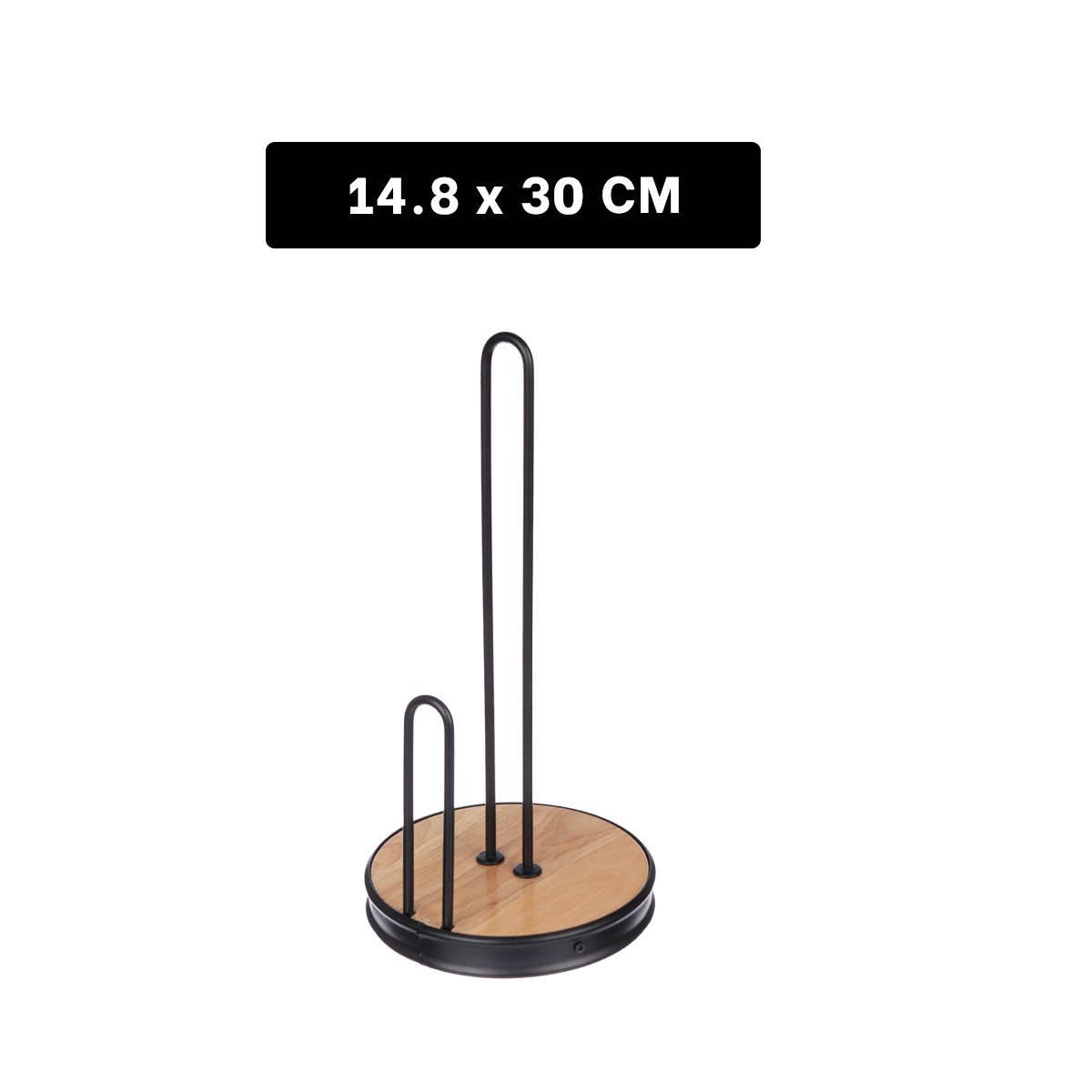 PACK4 APOYO VERTICAL NEGRO DE PAPEL TOALLA CON BASE CIRCULAR Y DOBLE PALO Y+REGALO STICKER - 4
