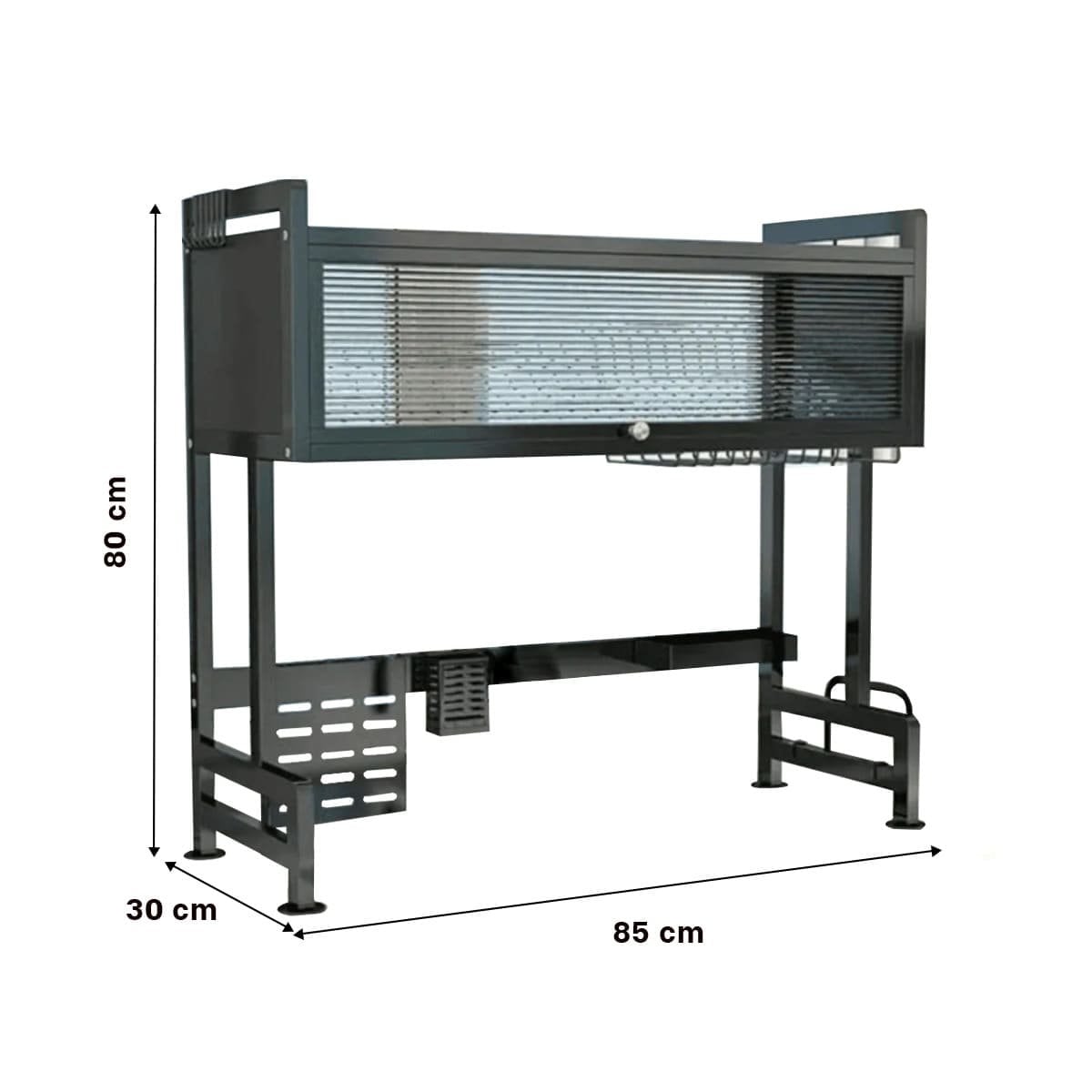 PACK2 SOPORTE MULTIFUNCIONAL 85CM COCINA CON BANDEJA INFERIOR NEGRO Y+REGALO STICKER - 4