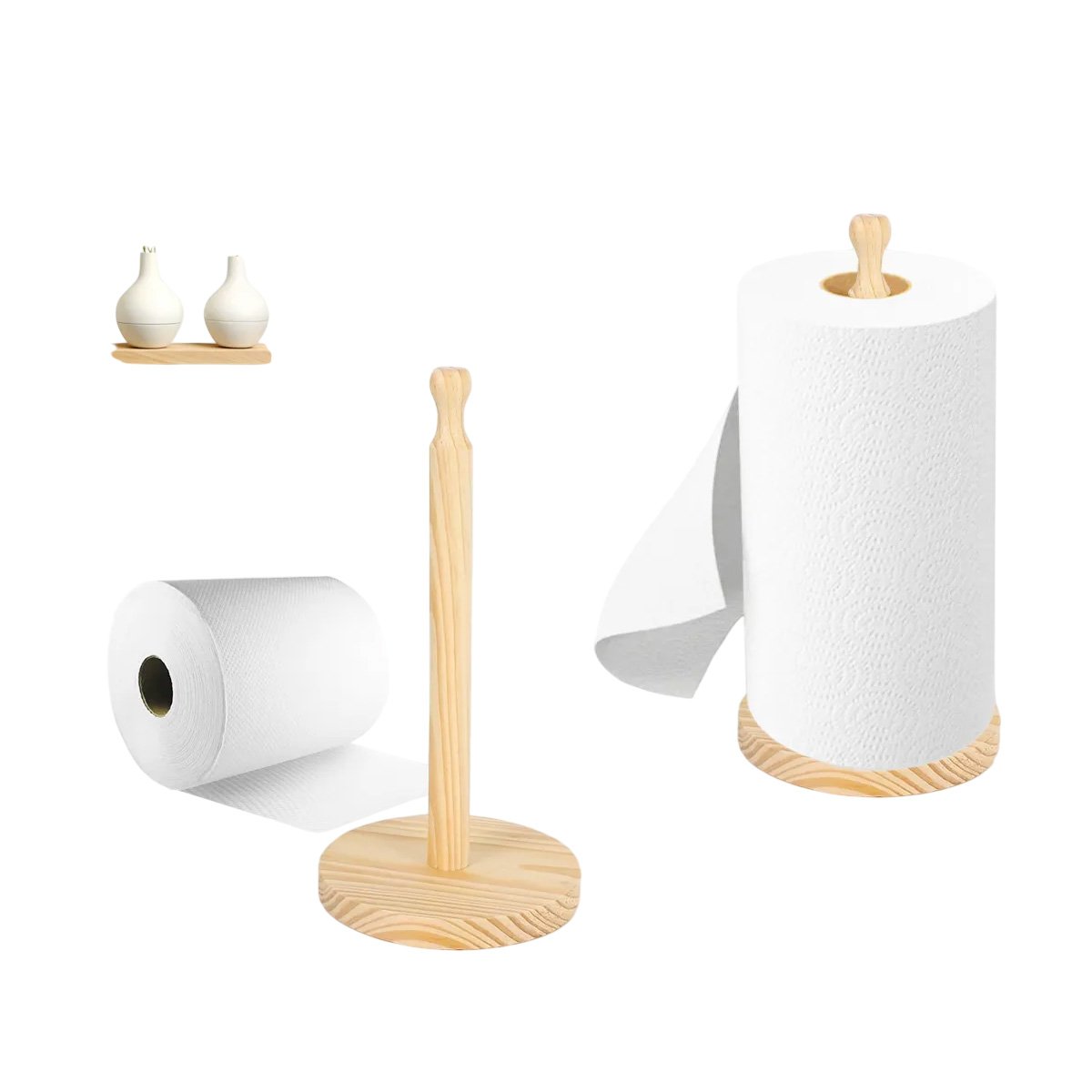 PACK6 SOPORTEADOR COMPACTO VERTICAL DE MADERA CON UN PALO Y BASE FIRME Y+REGALO STICKER - 2