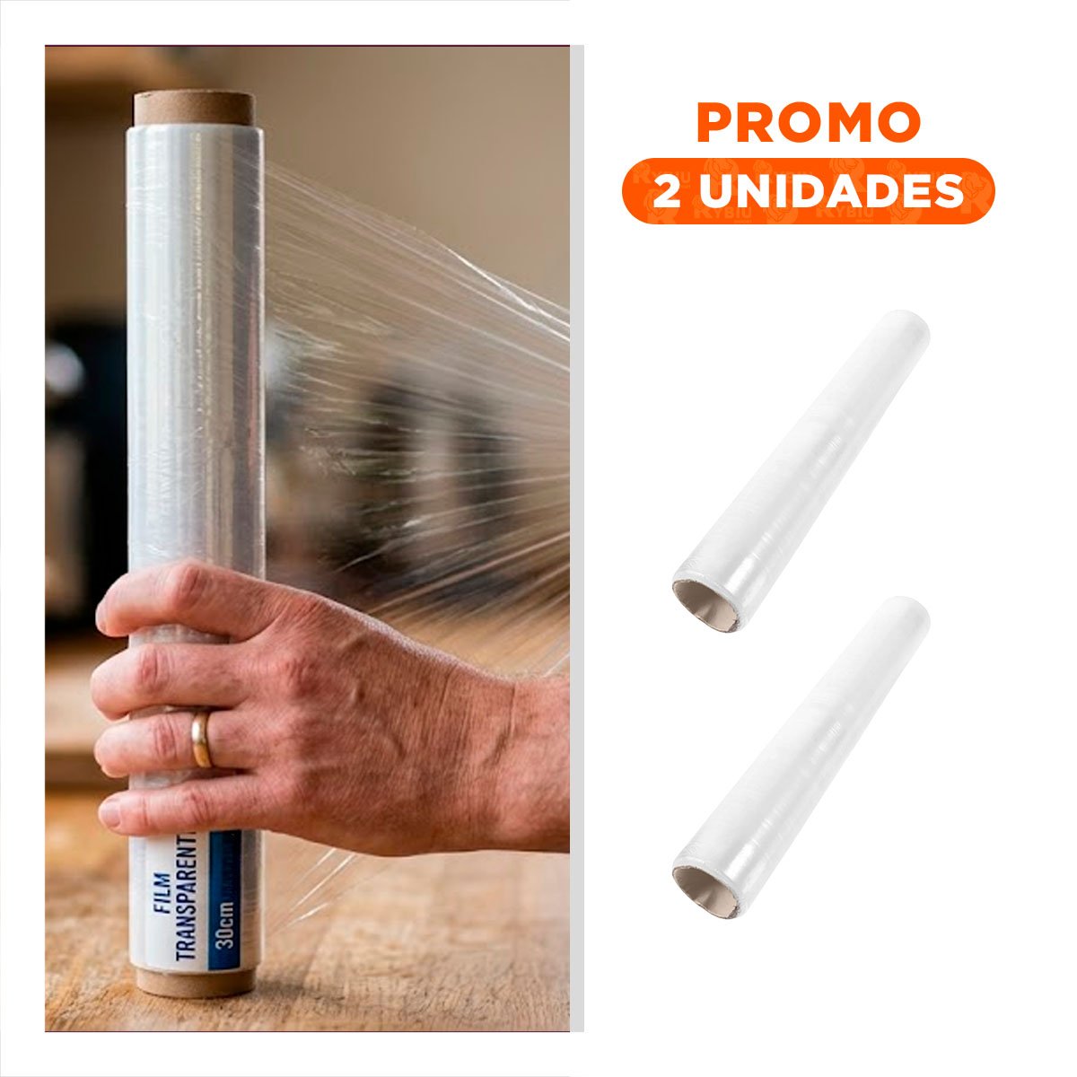 PACK2 CUBIERTA PLASTICA PARA ALIMENTOS 20M X 30CM TRANSPARENTE USO COCINA - 1