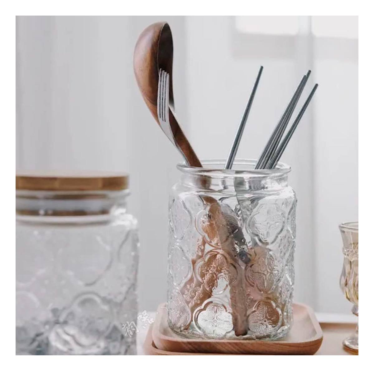 ENVASE DE VIDRIO CON TAPA QUE PERMITE DECORAR Y GUARDAR DULCES Y+PAPEL REGALO - 3
