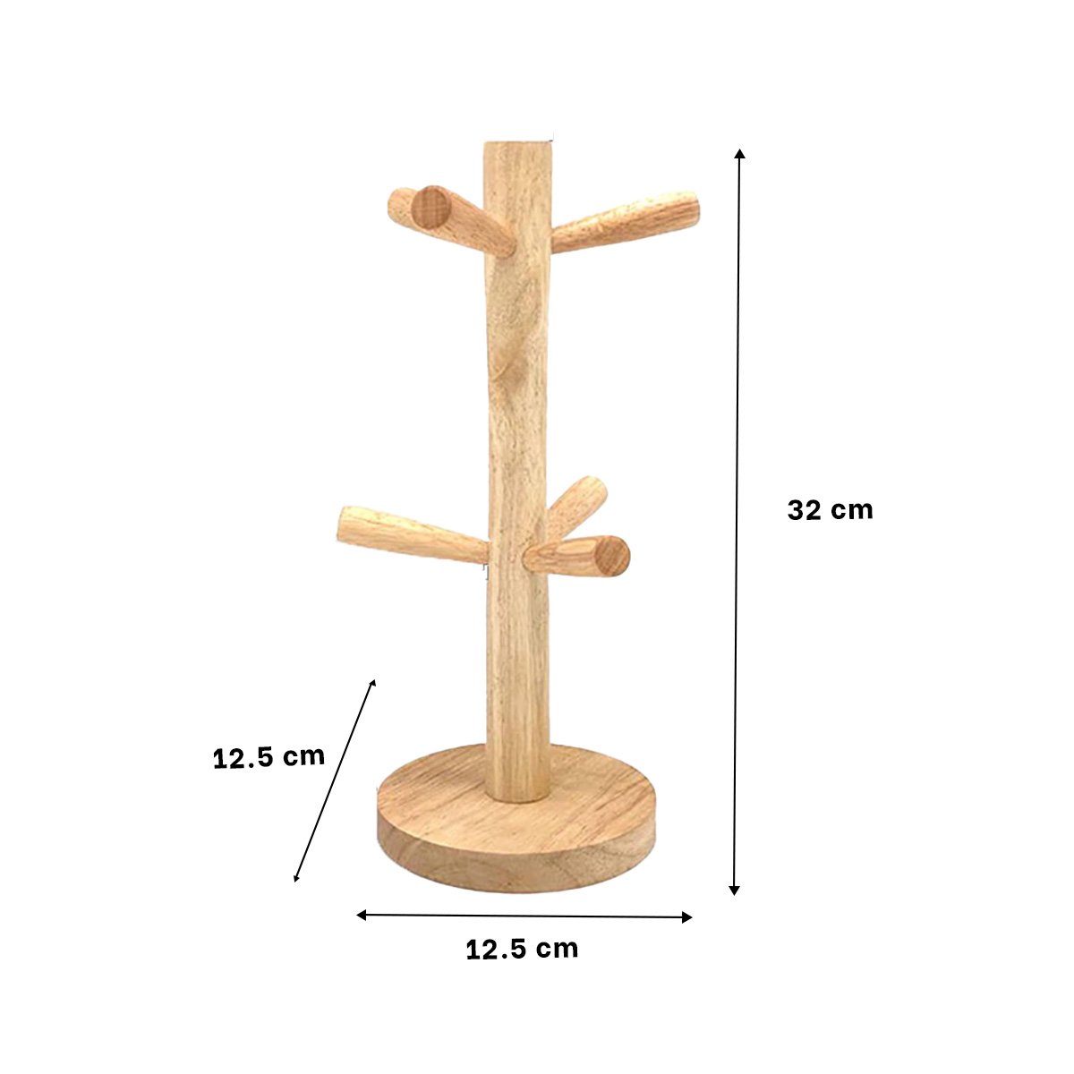 PACK4 ESTANTE MULTIFUNCIONAL DE MADERA PARA 6 TAZAS Y ACCESORIOS DE COCINA - 4