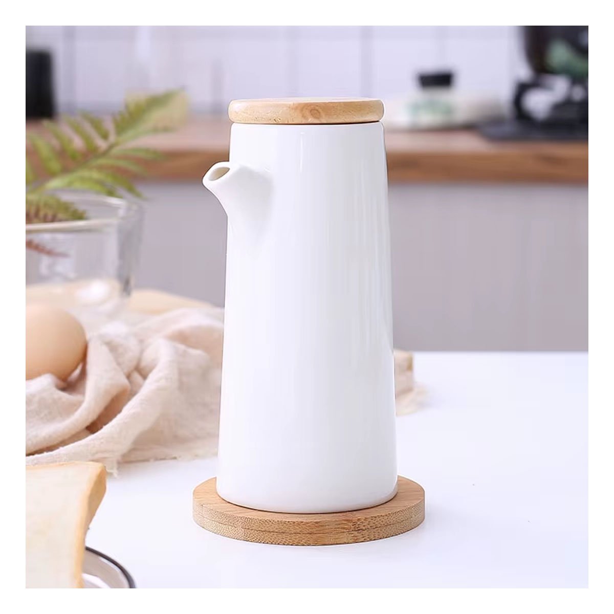 PACK6 CONTENEDOR DE CERAMICA CON TAPA PARA SERVIR LIQUIDOS DE FORMA ELEGANTE Y+REGALO STICKER - 5