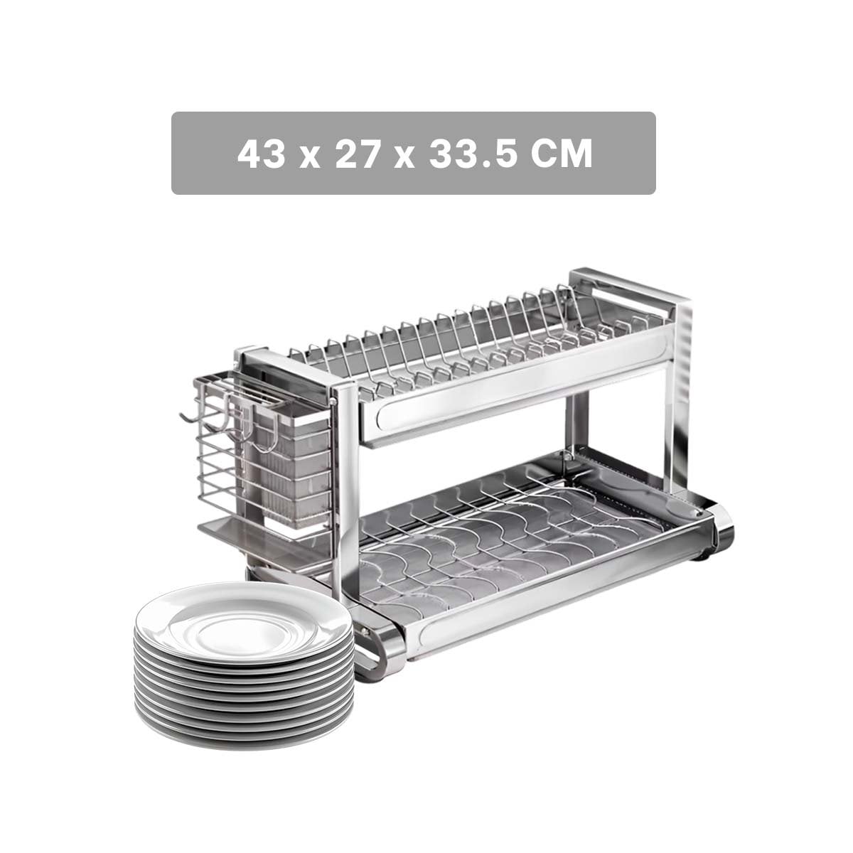 ORGANIZADOR DE COCINA COMPACTO PARA VAJILLA Y UTENSILIOS PLATEADO Y+PAPEL REGALO - 4