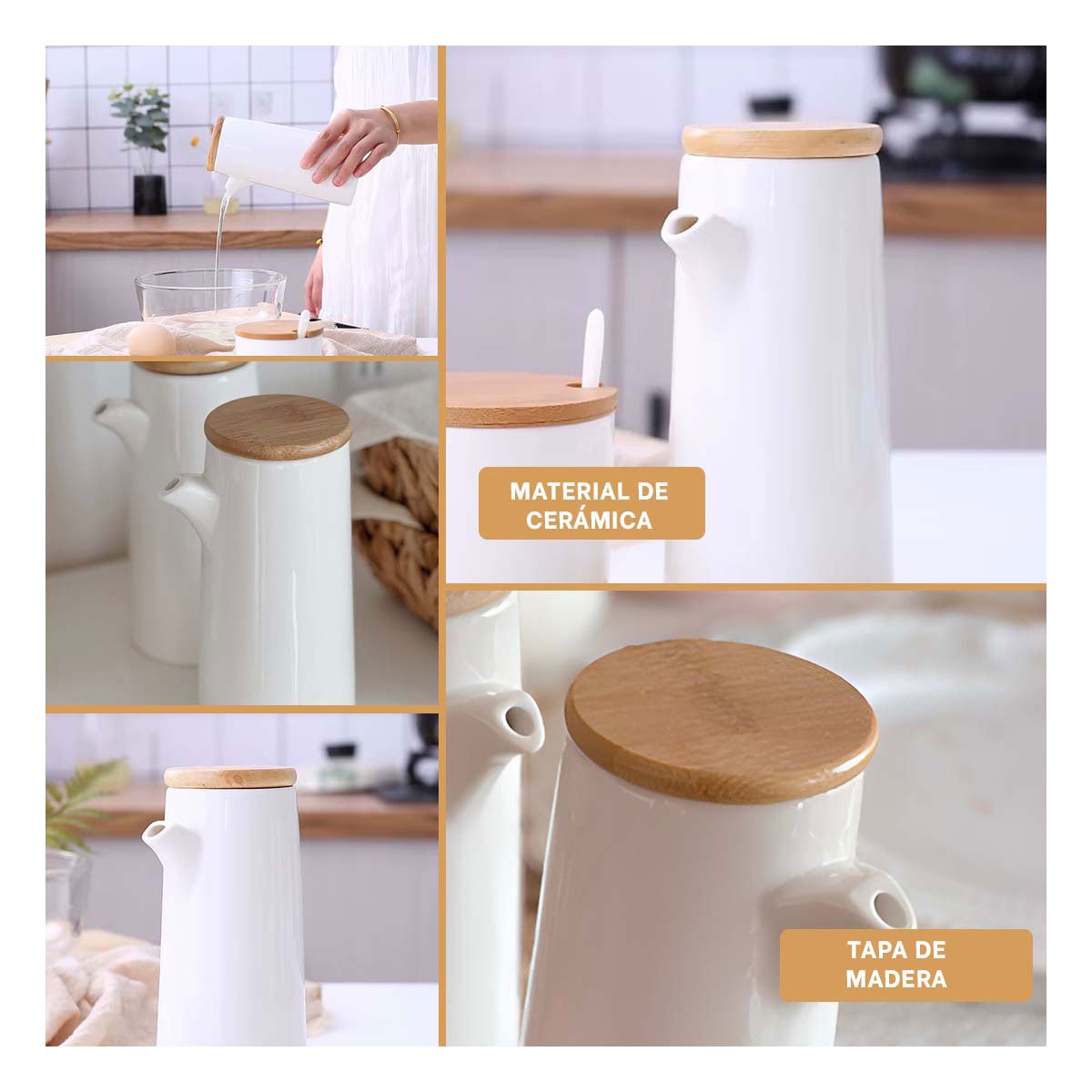 RECIPIENTE DE CERAMICA CON TAPA PARA USO DIARIO Y DECORACION Y+POST IT - 5