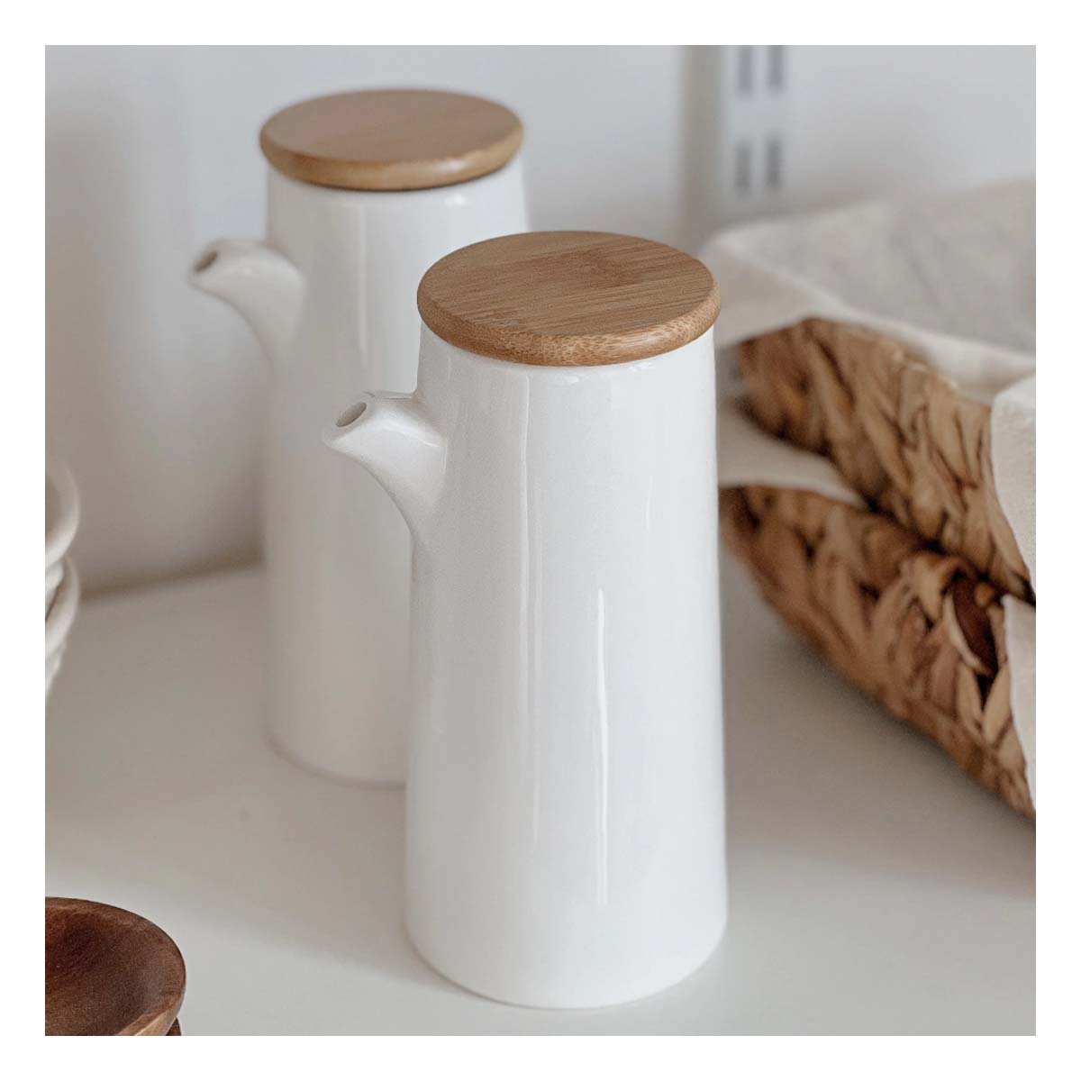 RECIPIENTE DE CERAMICA CON TAPA QUE FACILITA SERVIR LIQUIDOS FRESCOS Y+PAPEL REGALO - 2