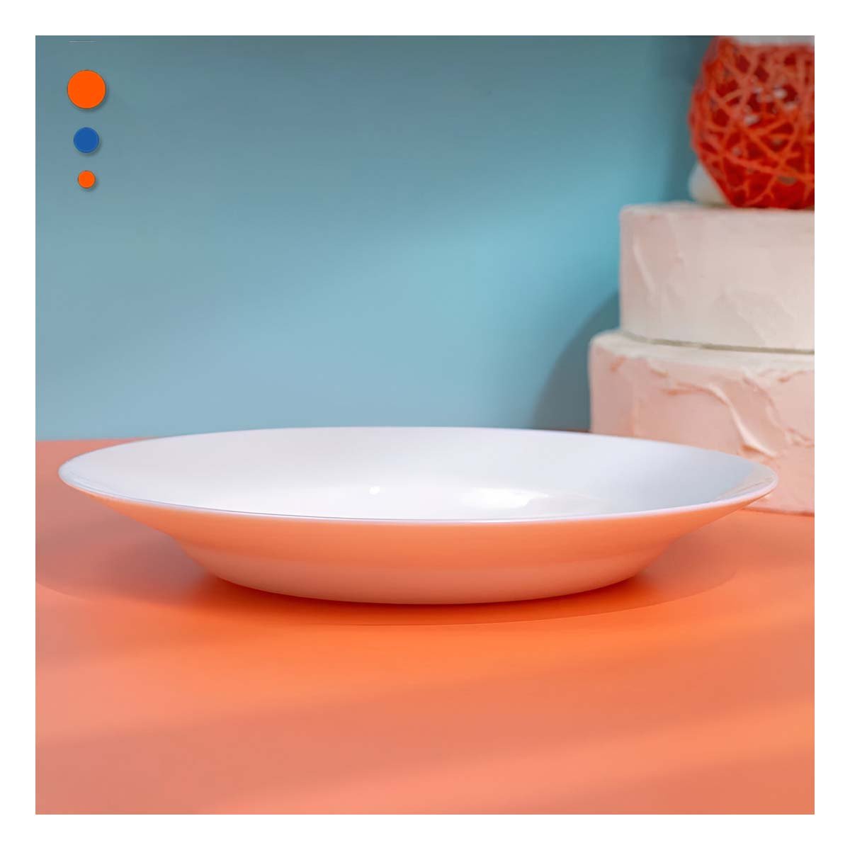 PIEZA CIRCULAR SEMI HONDO BLANCO PARA PRESENTACION DE COMIDAS EN HOGAR Y+PAPEL REGALO - 3