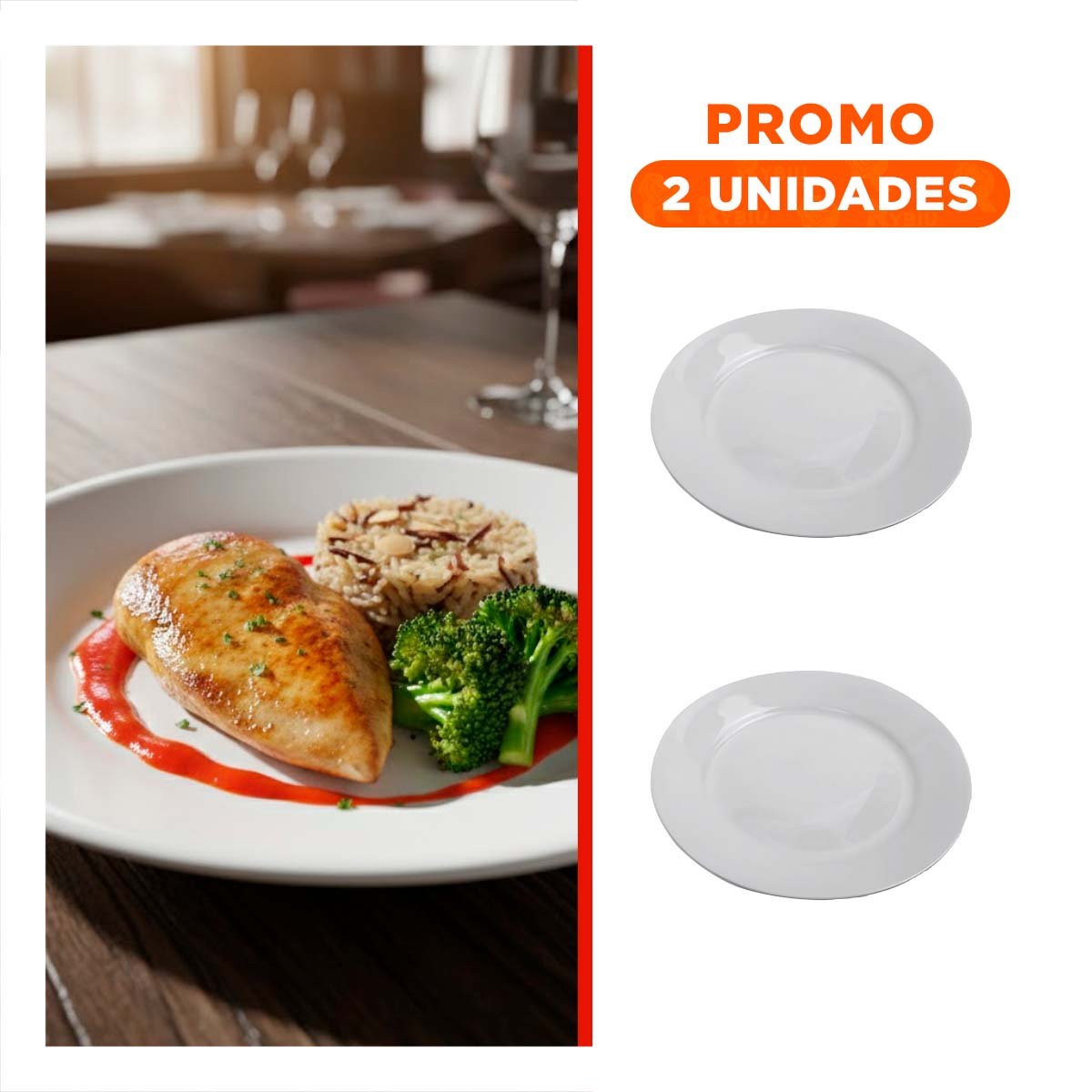 PACK2 VAJILLA RESISTENTE BLANCO PARA DESAYUNOS, ALMUERZOS Y CENAS EN CASA - 1