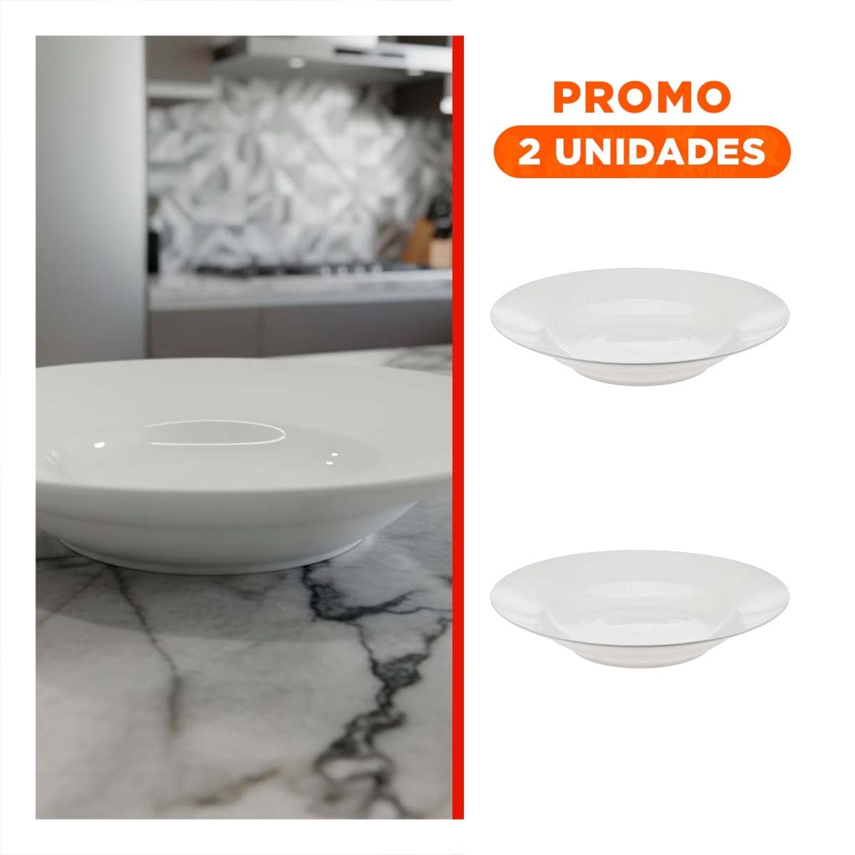 PACK2 PIEZA DECORATIVA CIRCULAR SEMI HONDO BLANCO PARA ESPACIOS - 1