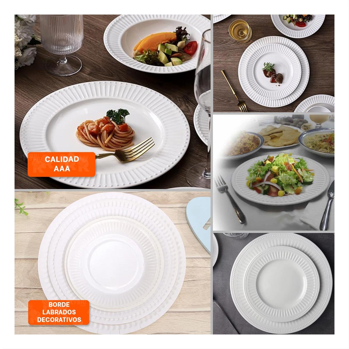 COCINA MODERNA CON PLATO BLANCO Y BORDE DE RAYAS VERTICALES Y+POST IT - 5