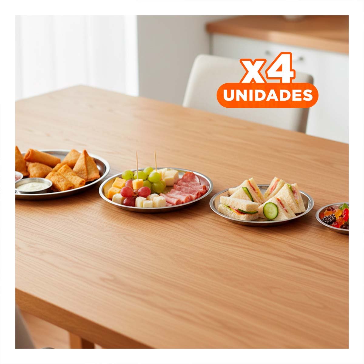 PACK4 SET DE ACCESORIOS CIRCULARES DE ACERO PARA COCINA Y HOGAR - 1