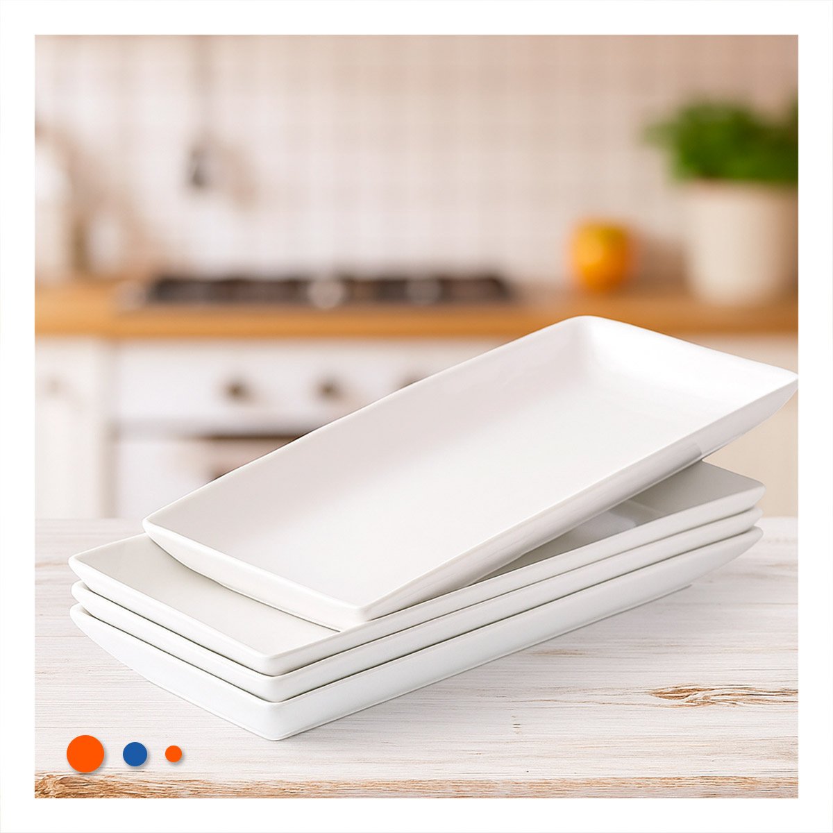 PACK4 PLATO PRACTICO RECTANGULAR PARA SERVIR EN REUNIONES FAMILIARES - 3