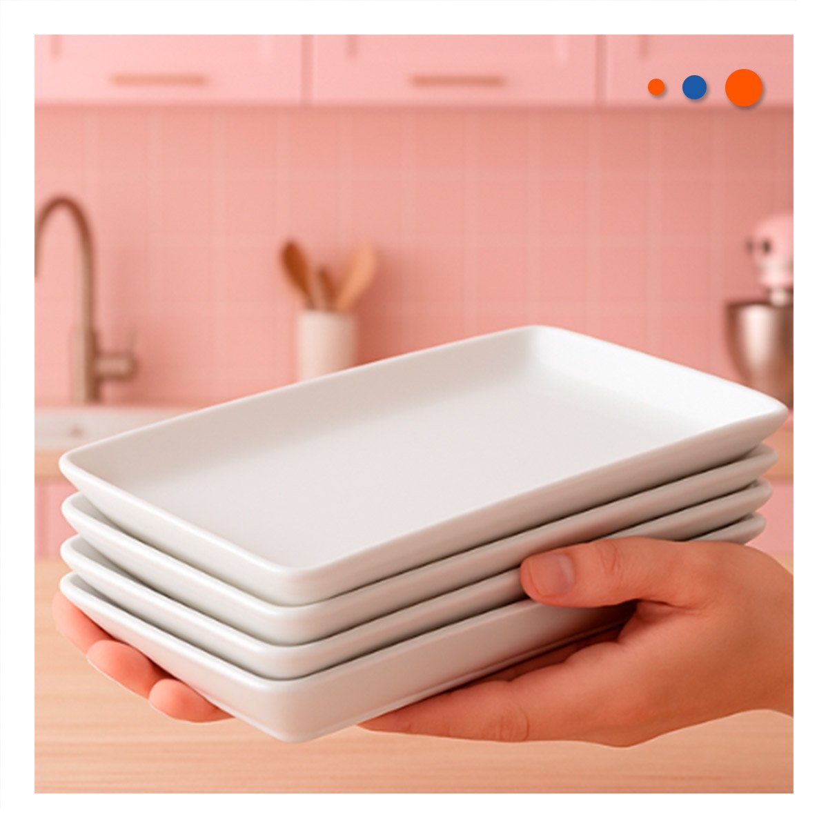 PACK4 PLATO PRACTICO RECTANGULAR PARA SERVIR EN REUNIONES FAMILIARES - 5