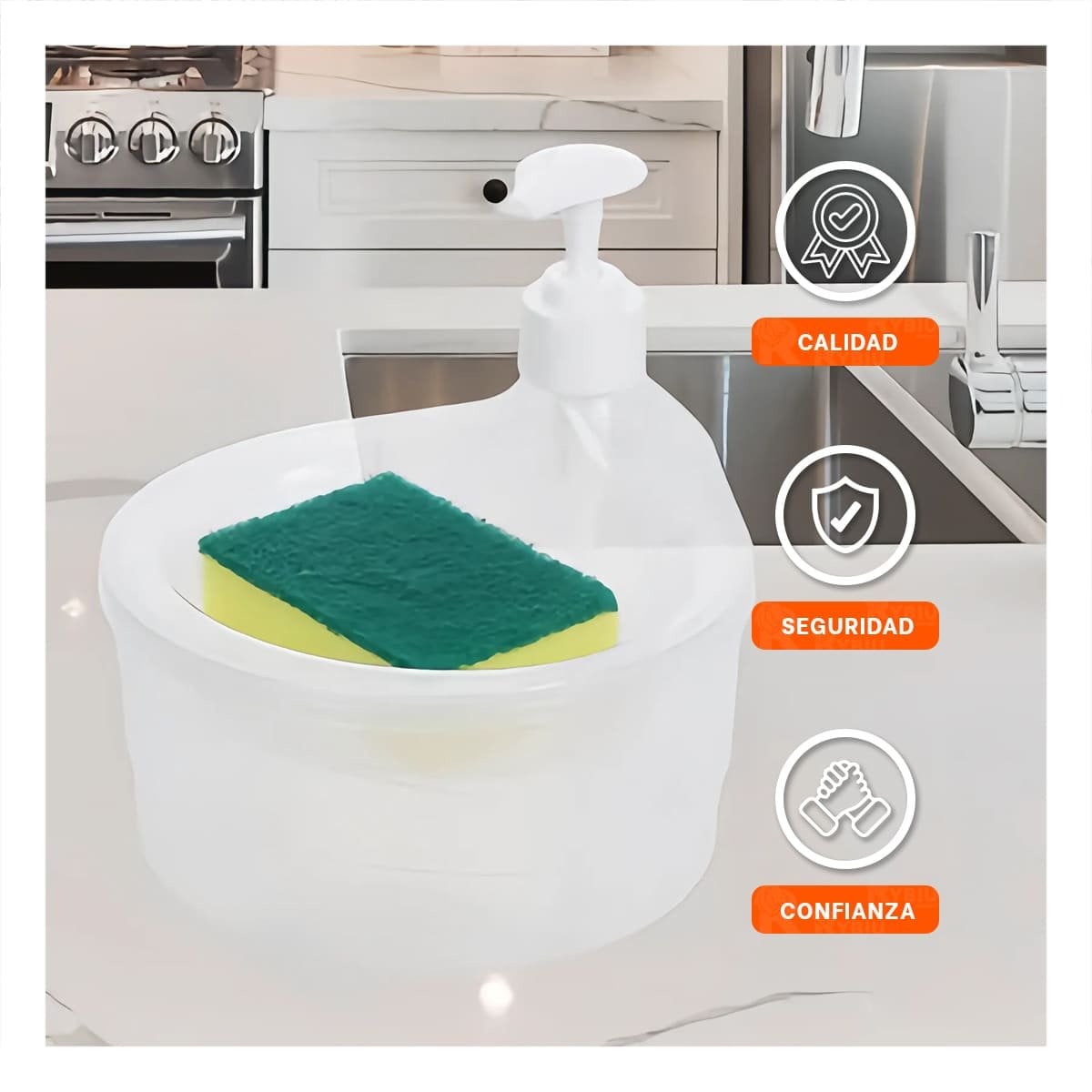 PACK4 EQUIPO COMPACTO PARA JABON LAVAVAJILLA CIRCULAR TRANSPARENTE - 5