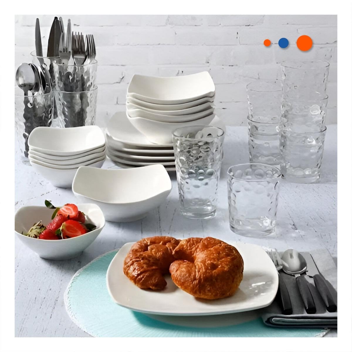 PACK4 PLATO PRACTICO CUADRADO OVALADO PARA COMEDOR EN CASA - 5