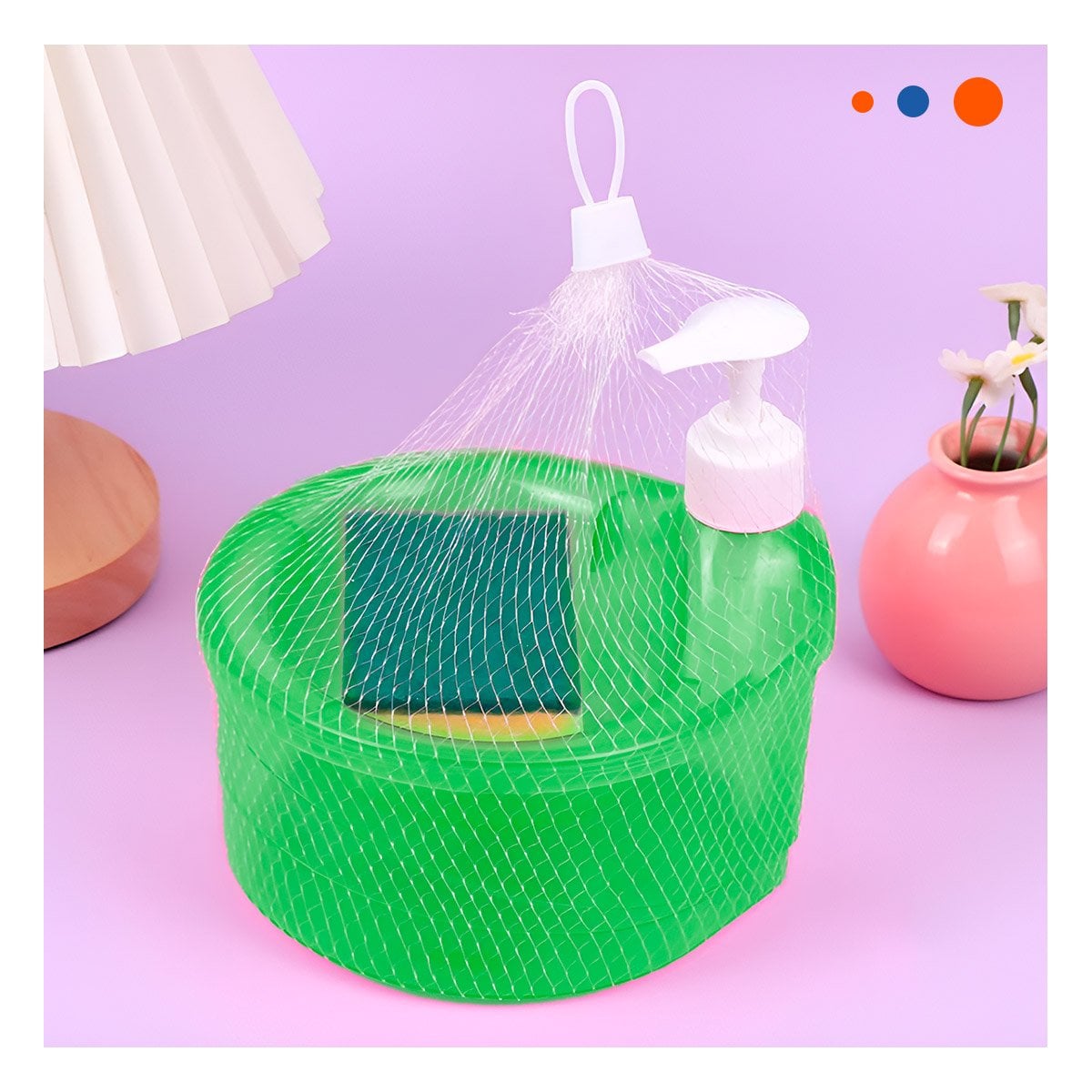 ENVASE RECARGABLE PARA JABON LAVAVAJILLA CIRCULAR VERDE LIMON DE COCINA Y+LIGAS REGALO - 1