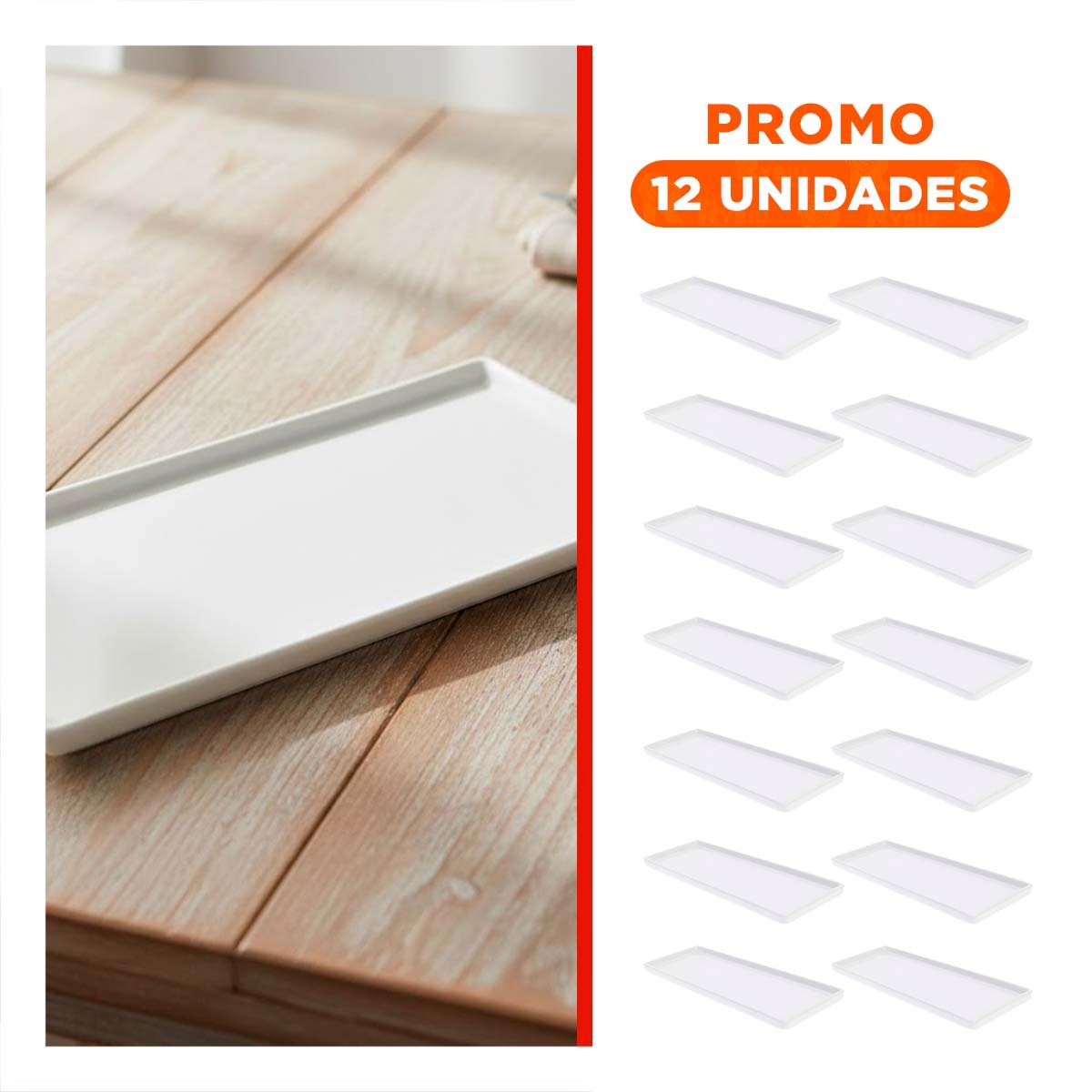 PACK12 BOWL TRADICIONAL RECTANGULAR PARA COCINA CASERA EN HOGAR Y+REGALO STICKER - 1