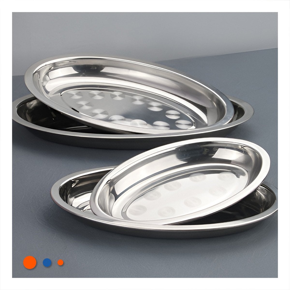 PACK4 ACCESORIOS PARA SERVIR EN ACERO CIRCULAR PARA COMEDOR Y+REGALO STICKER - 5