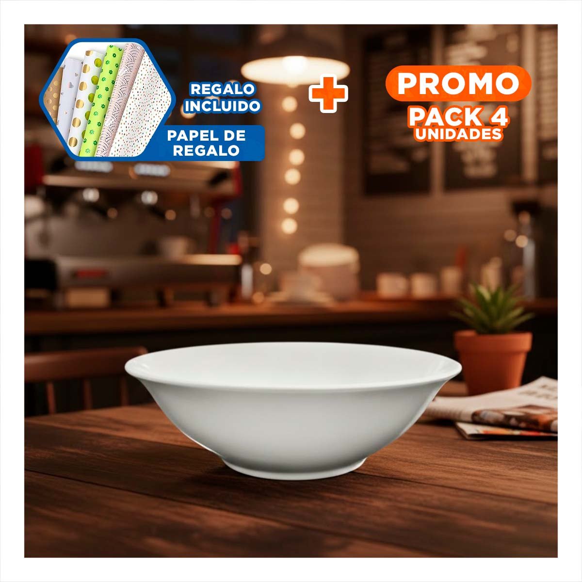 PACK4 FUENTE FUNCIONAL ONDA PARA PASTAS EN HOGAR FAMILIAR Y+PAPEL REGALO - 1