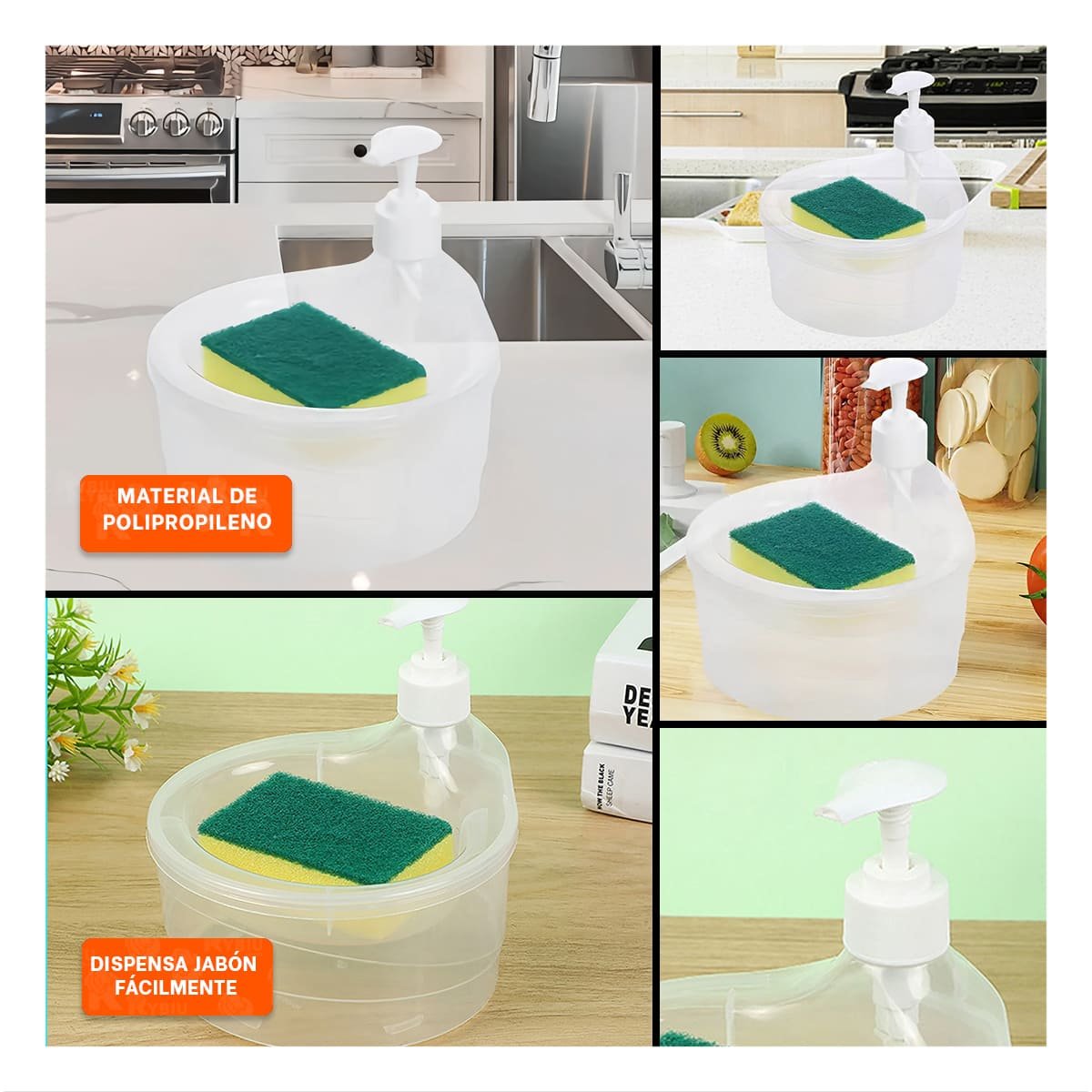 ORGANIZADOR DE LAVADERO PARA JABON LAVAVAJILLA CIRCULAR TRANSPARENTE Y+POST IT - 5