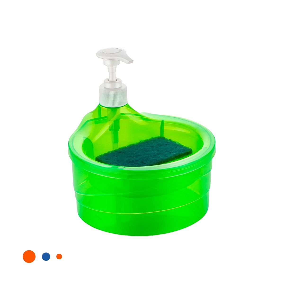 RECIPIENTE PARA JABON LAVAVAJILLA CIRCULAR VERDE LIMON PARA LAVADO DIARIO Y+PAPEL REGALO - 1