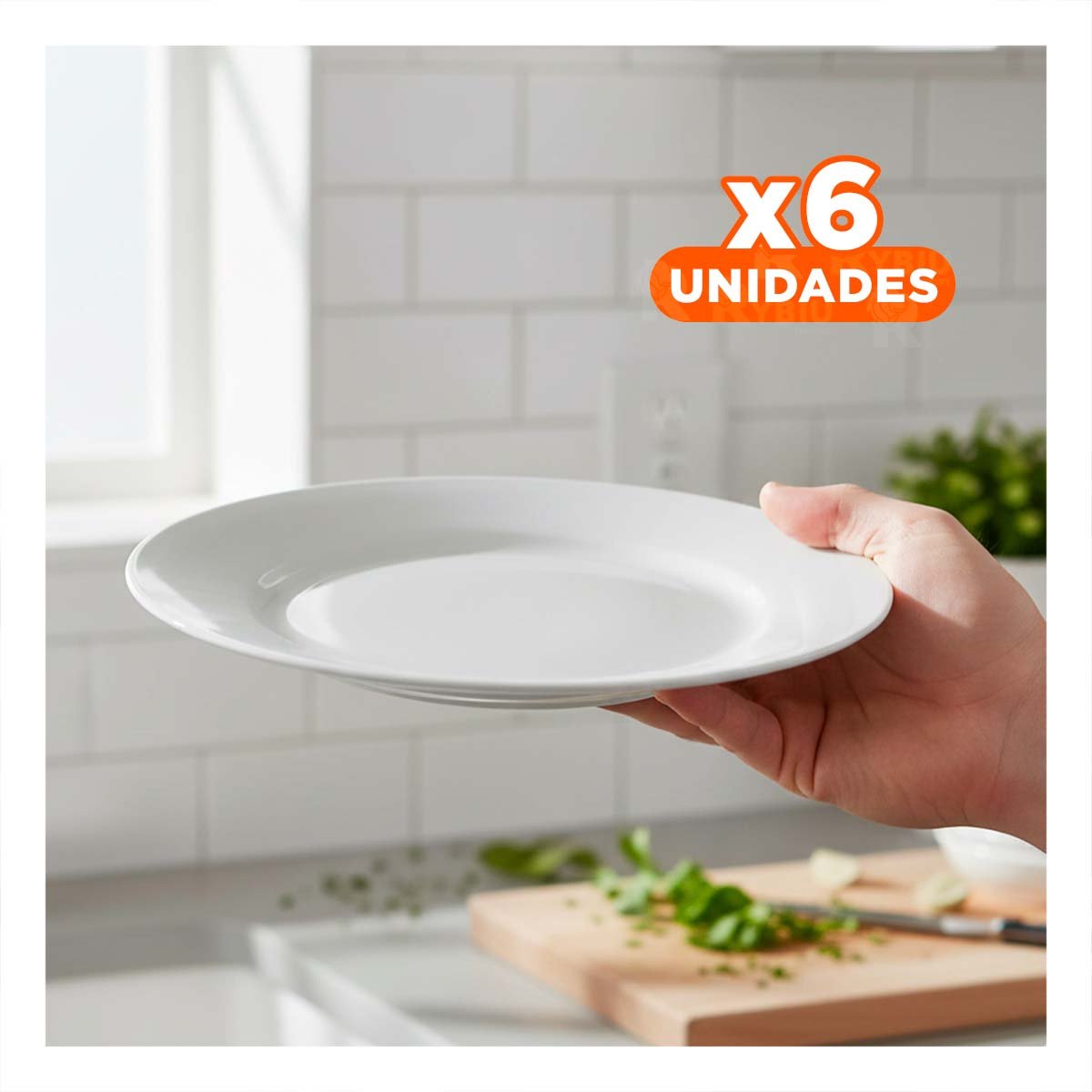PACK6 BLANCO COMPLEMENTO CIRCULAR PARA MESA DE COMEDOR Y+REGALO STICKER - 1