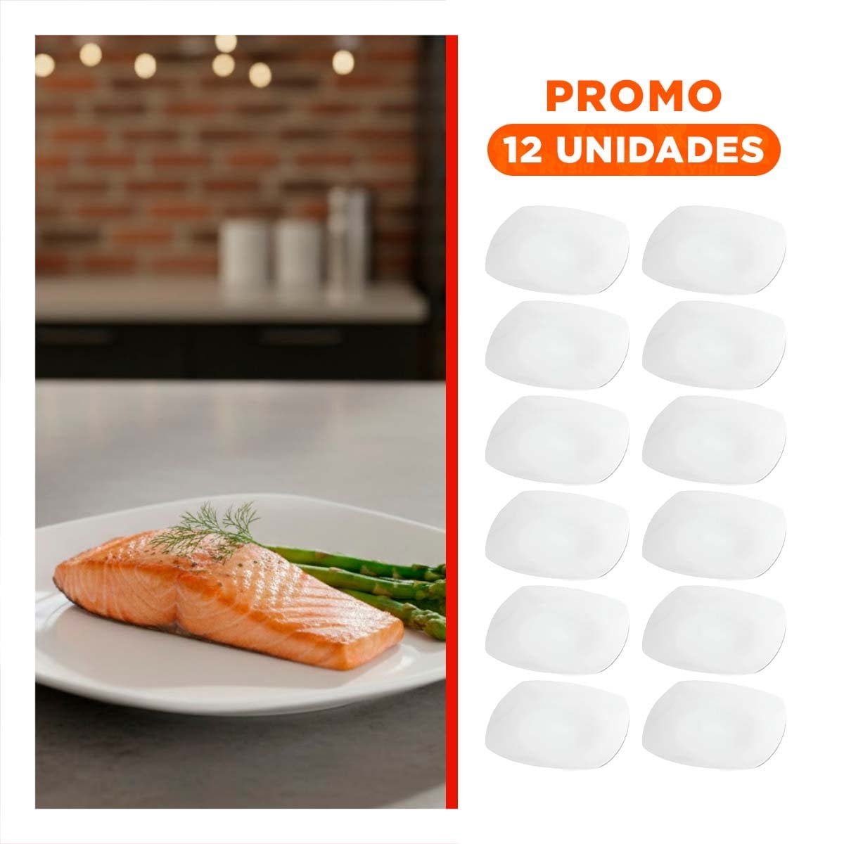 PACK12 MESA ELEGANTE CON COMPLEMENTO BLANCO CUADRADO Y+REGALO STICKER - 1