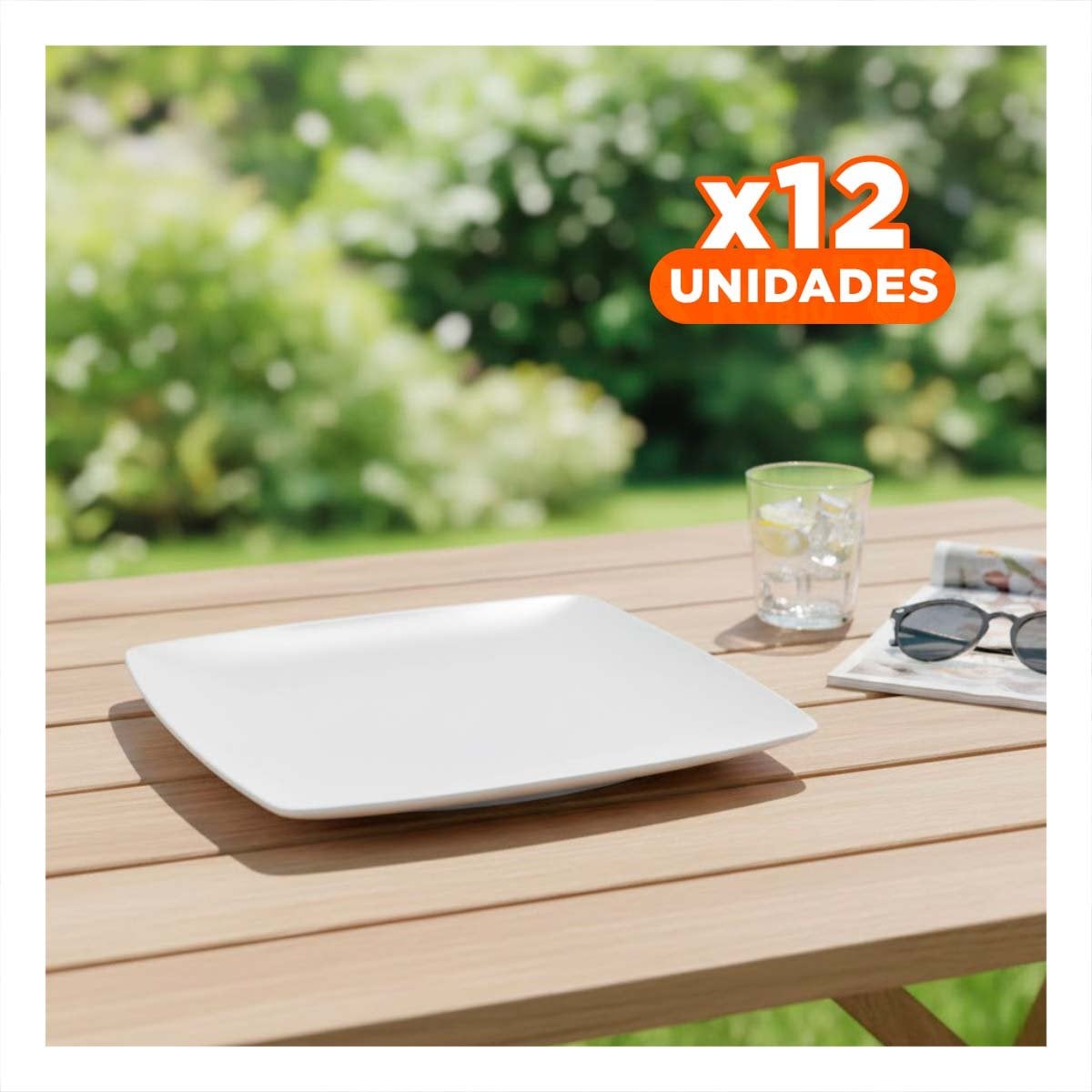 PACK12 FUENTE TRADICIONAL CUADRADA PARA SERVIR COMIDAS CASERAS - 1