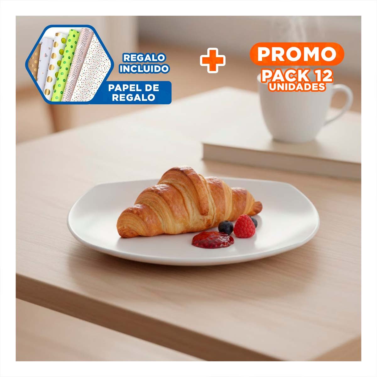 PACK12 VAJILLA TRADICIONAL CUADRADA OVALADA PARA SERVIR COMIDAS Y+PAPEL REGALO - 1