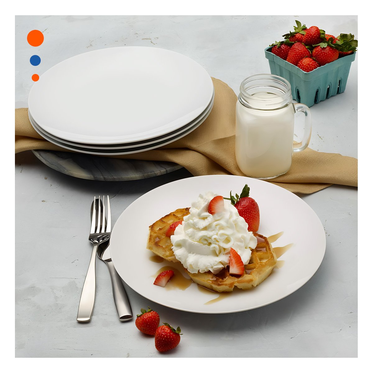 PACK2 PLATONES MINIMALISTAS BLANCO PARA DECORACION DE MESA MODERNA Y+PAPEL REGALO - 2