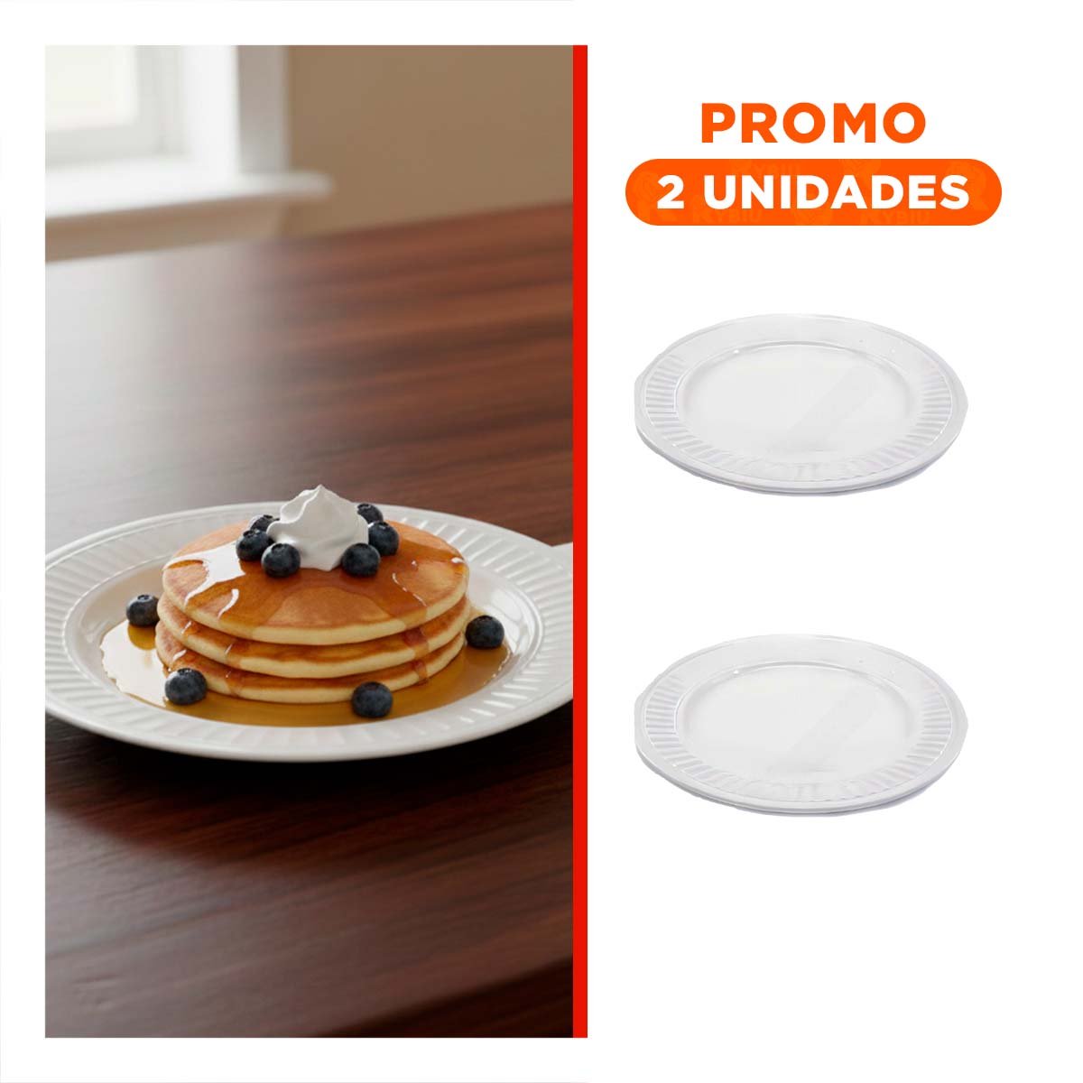 PACK2 MESA DE CASA CON PIEZA BLANCA CIRCULAR Y BORDE RAYADO - 1
