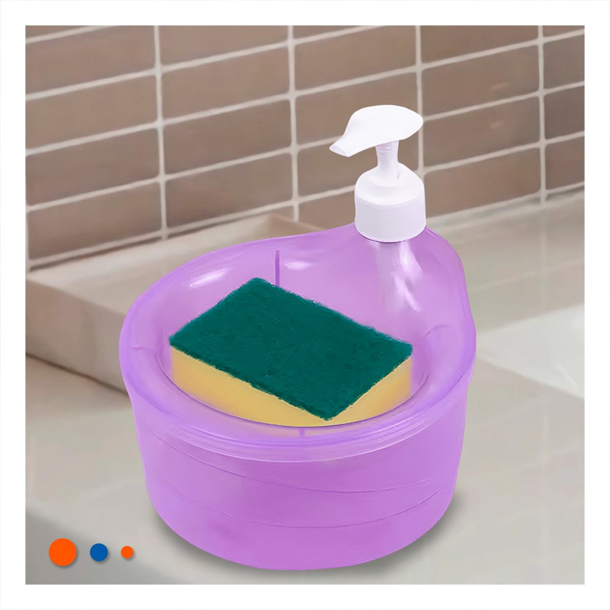 PACK12 RECIPIENTE COMPACTO PARA JABON LAVAVAJILLA CIRCULAR MORADO - 2