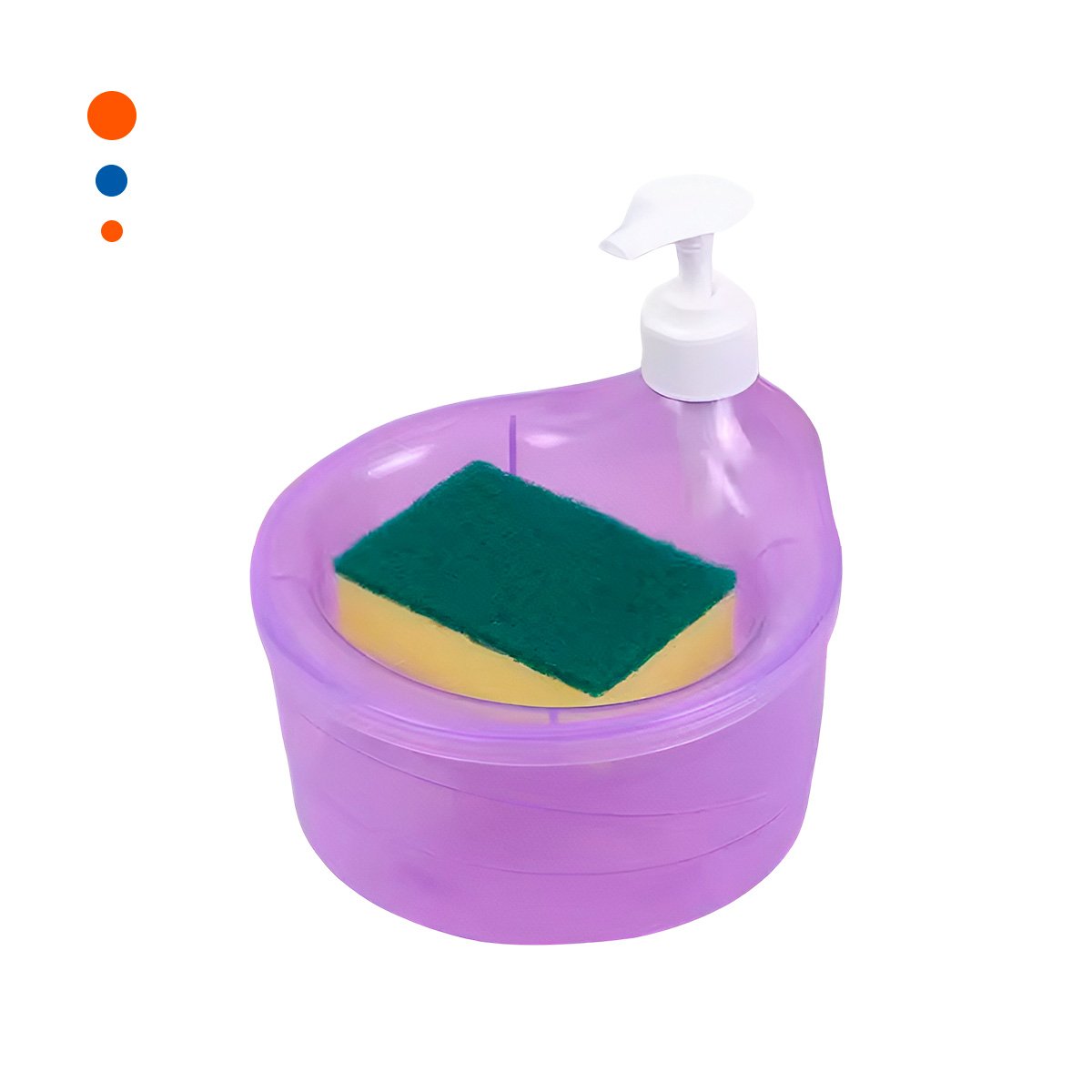 RECIPIENTE PARA JABON LAVAVAJILLA CIRCULAR MORADO PARA LAVADO DIARIO Y+PAPEL REGALO - 1